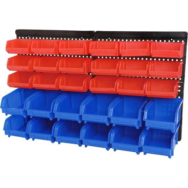 Wall Mounted Parts Rack with 30 removable storage bins (Genuine Neilsen CT5439)