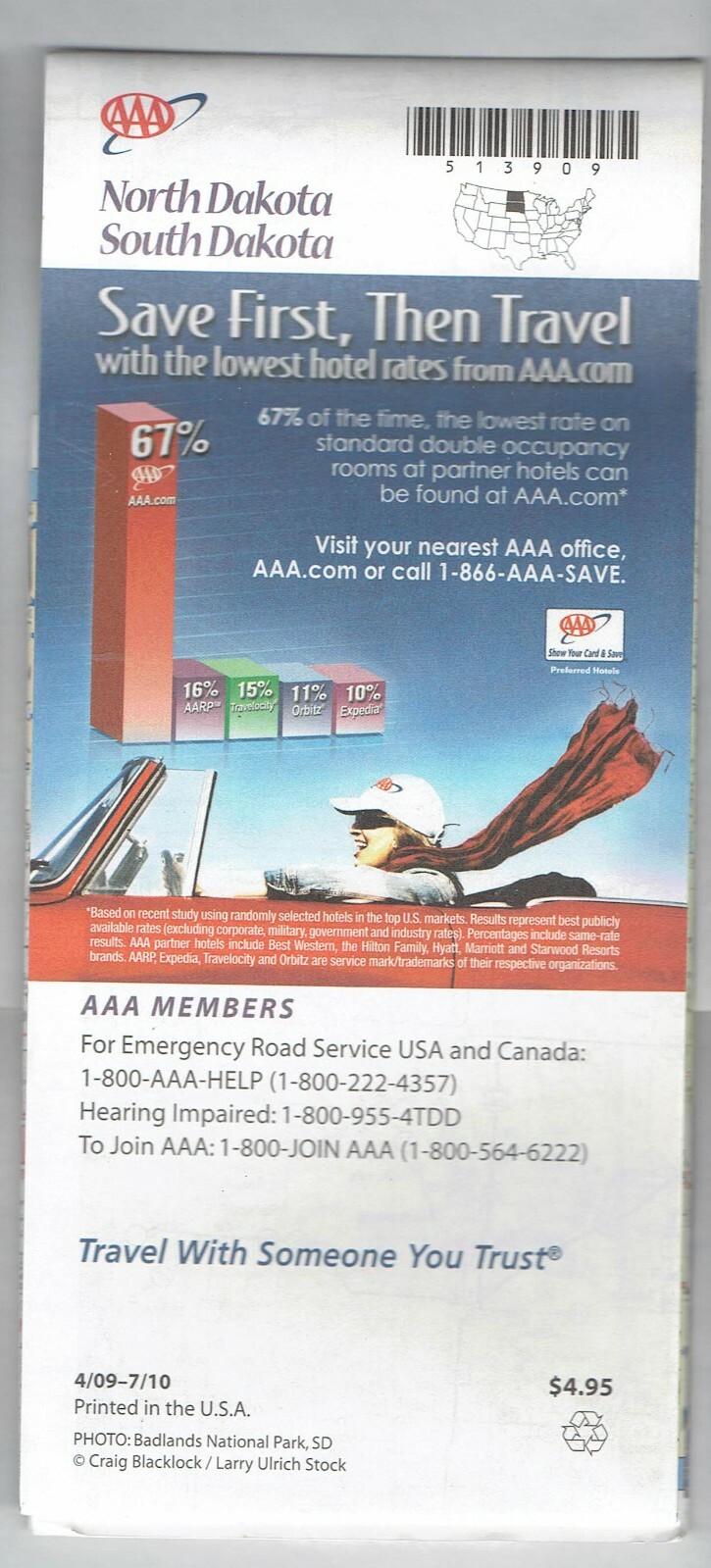 2009 AAA Map North & South Dakota