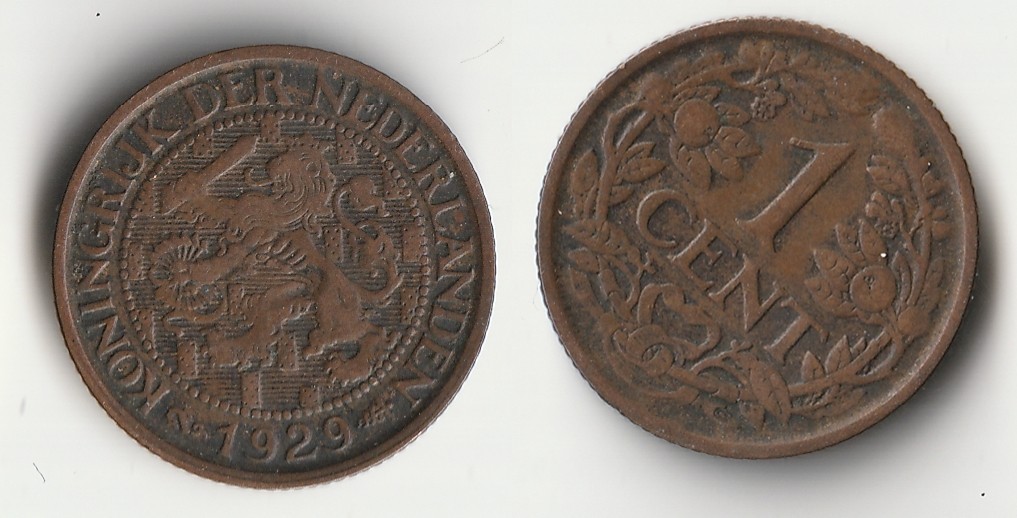 1929 Netherlands 1 cent coin