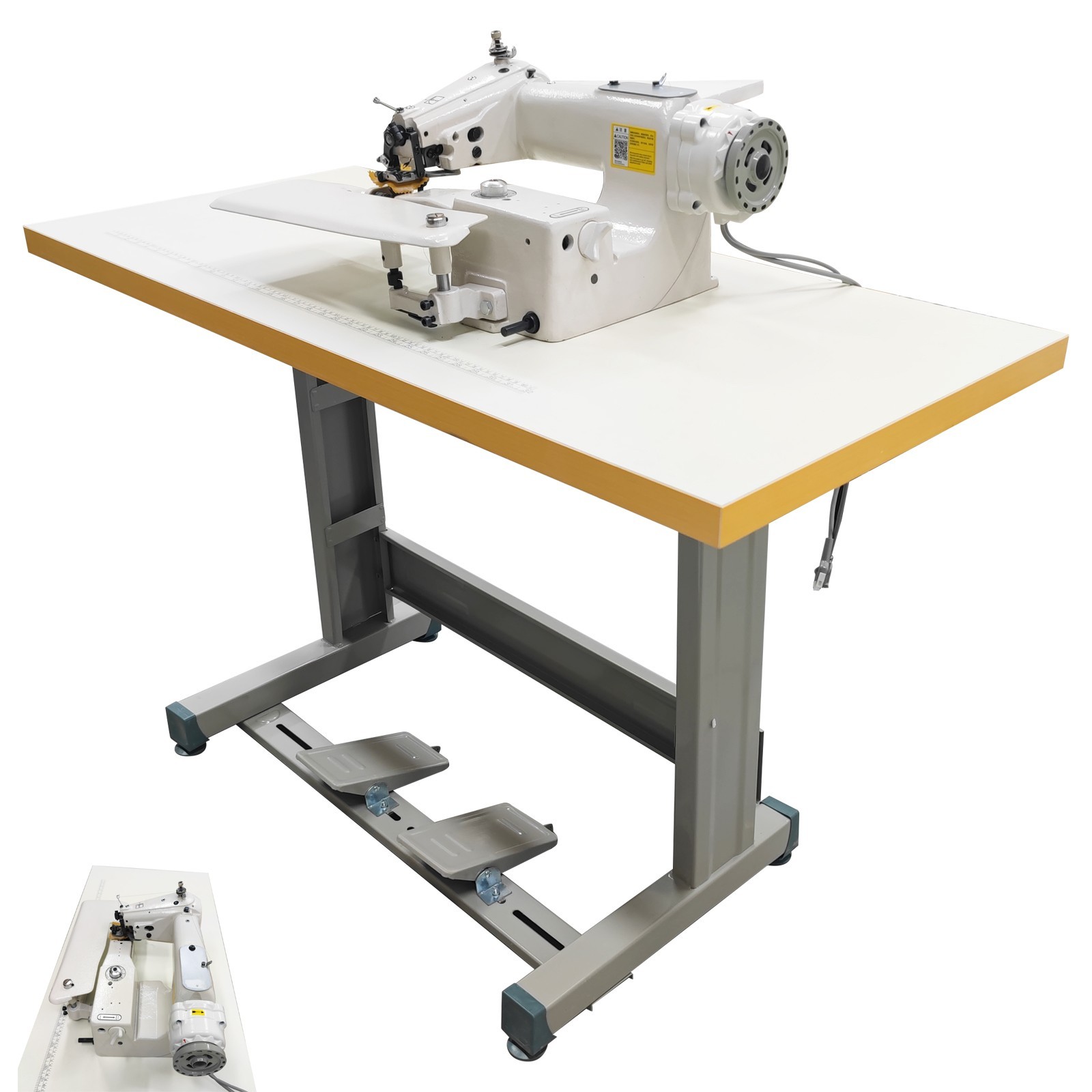 110V Blindstitch Hem Chain Stitch Sewing Machine with Frame and Table Plate New