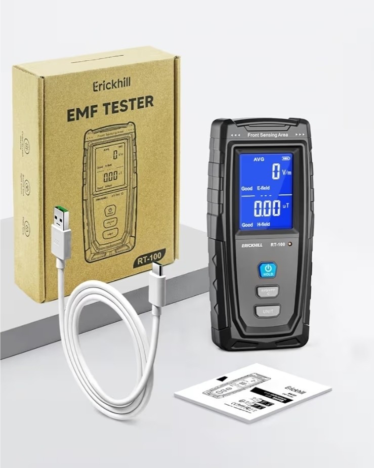 ERICKHILL EMF Meter, Rechargeable Digital Electromagnetic Field Radiation...