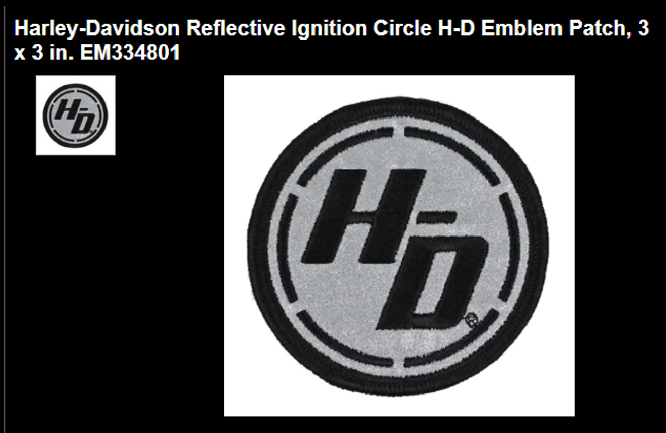 Harley Davidson Reflective Ignition H-D Patch / Emblem
