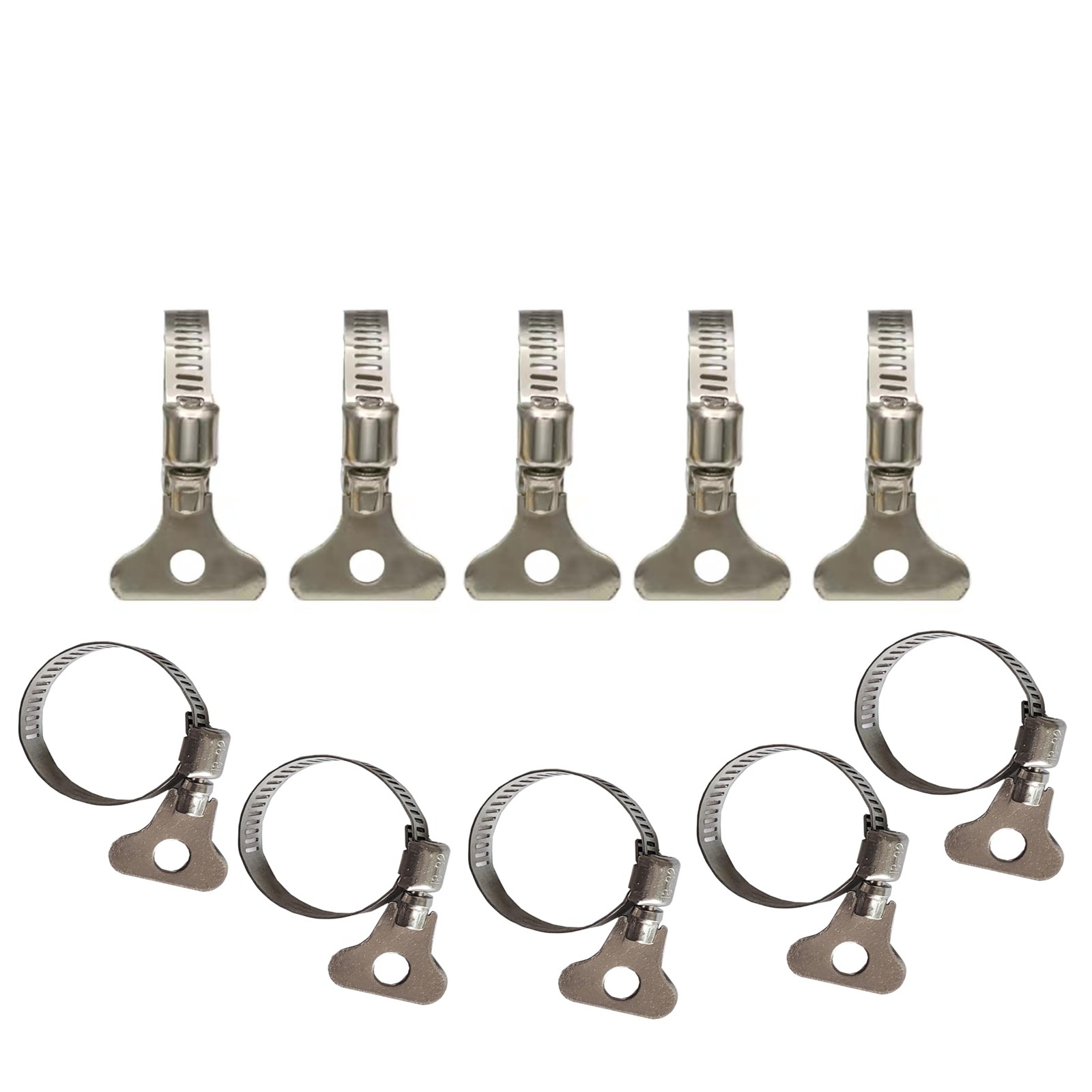 10-Piece Set of 304 Stainless Steel Hose Clamps, Adjustable Spiral Hose Clamp...