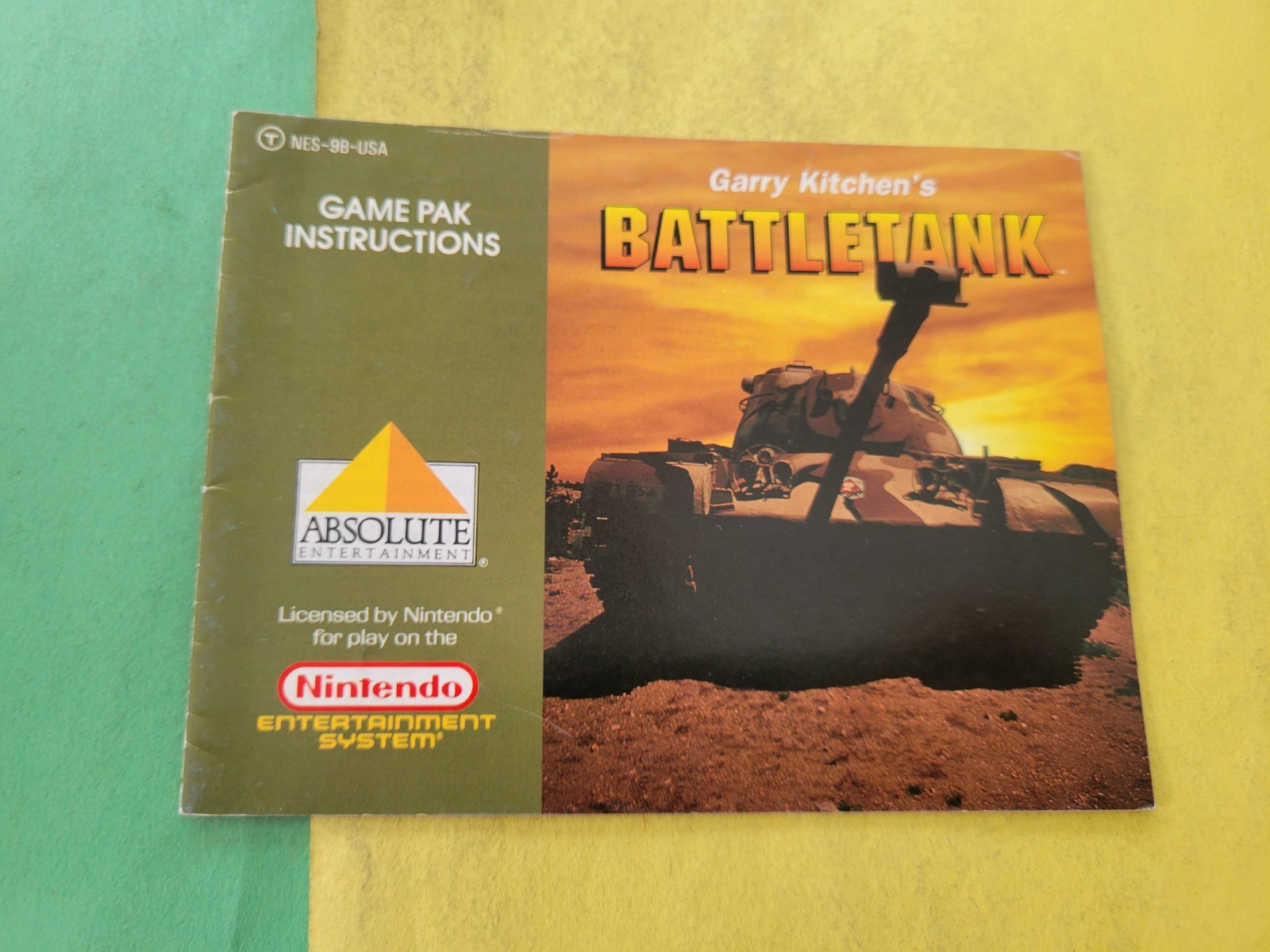 Garry Kitchen’s Battletank - Nintendo NES - Instruction Manual Booklet Only