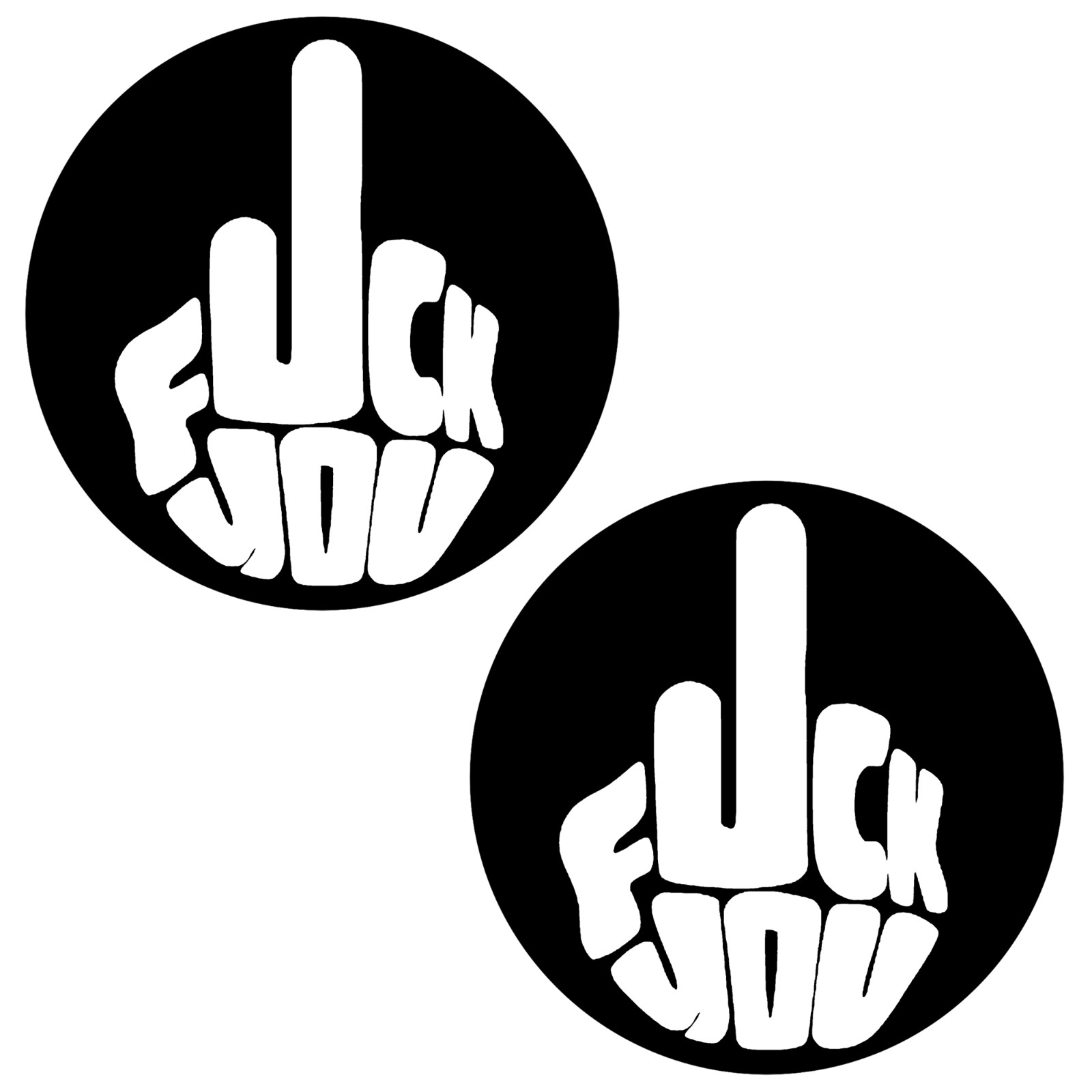 2x F You Fck You Funny Middle Finger Stickers Laptop Skin 3 inch Decals