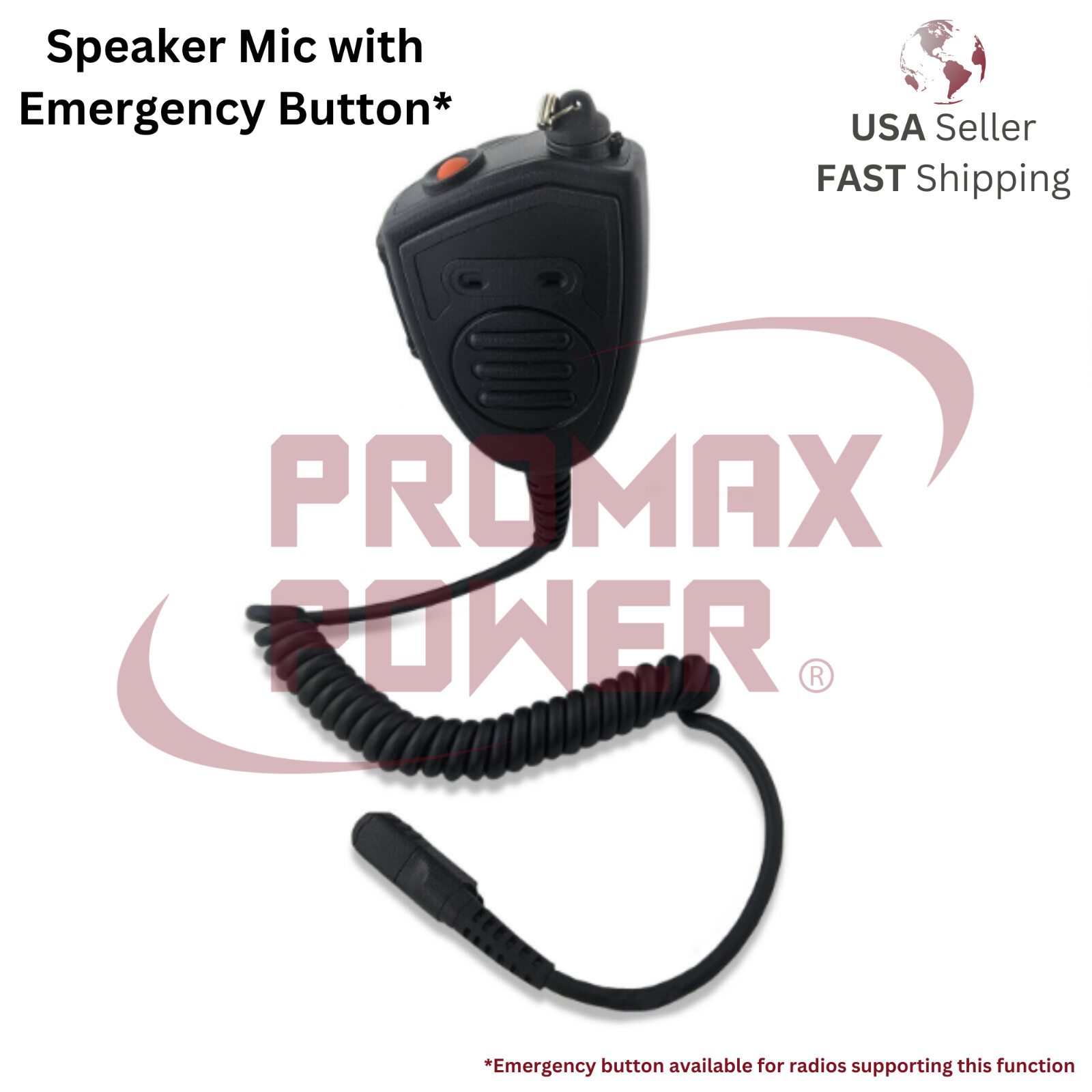 PTT Shoulder Speaker Mic w/ Emergency Button for Motorola Radios XPR3300 XPR3500
