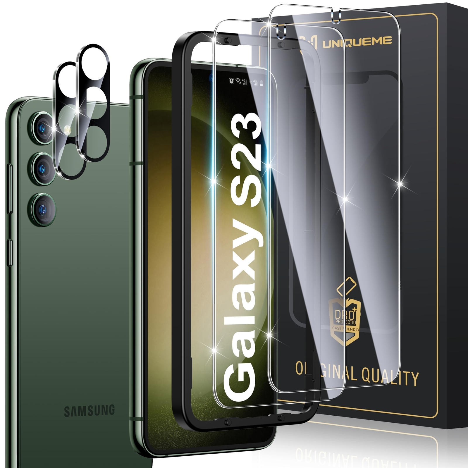 UniqueMe Screen protector for Samsung Galaxy S23 2-Pack including Camera Cover