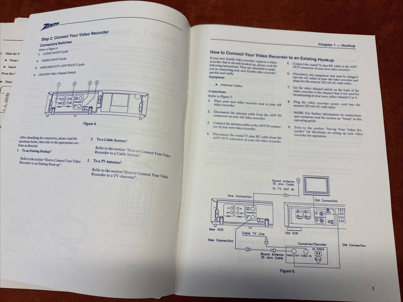 ZENITH VCR Operating Guide and Manual for VRJ210 w (Untested Remote)