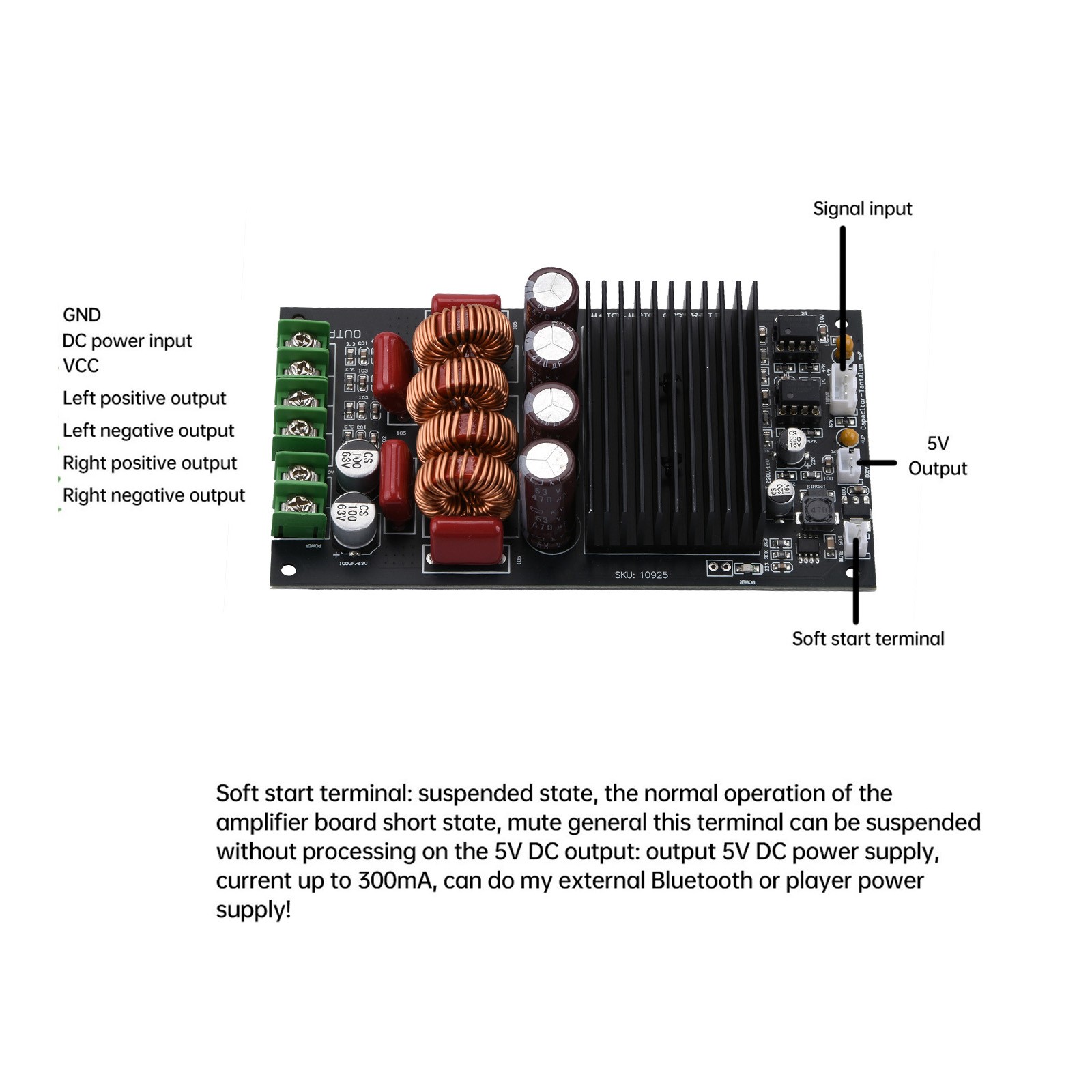 HiFi Amplifier Board Audio Module Compatible For 2-Channel Stereo Output