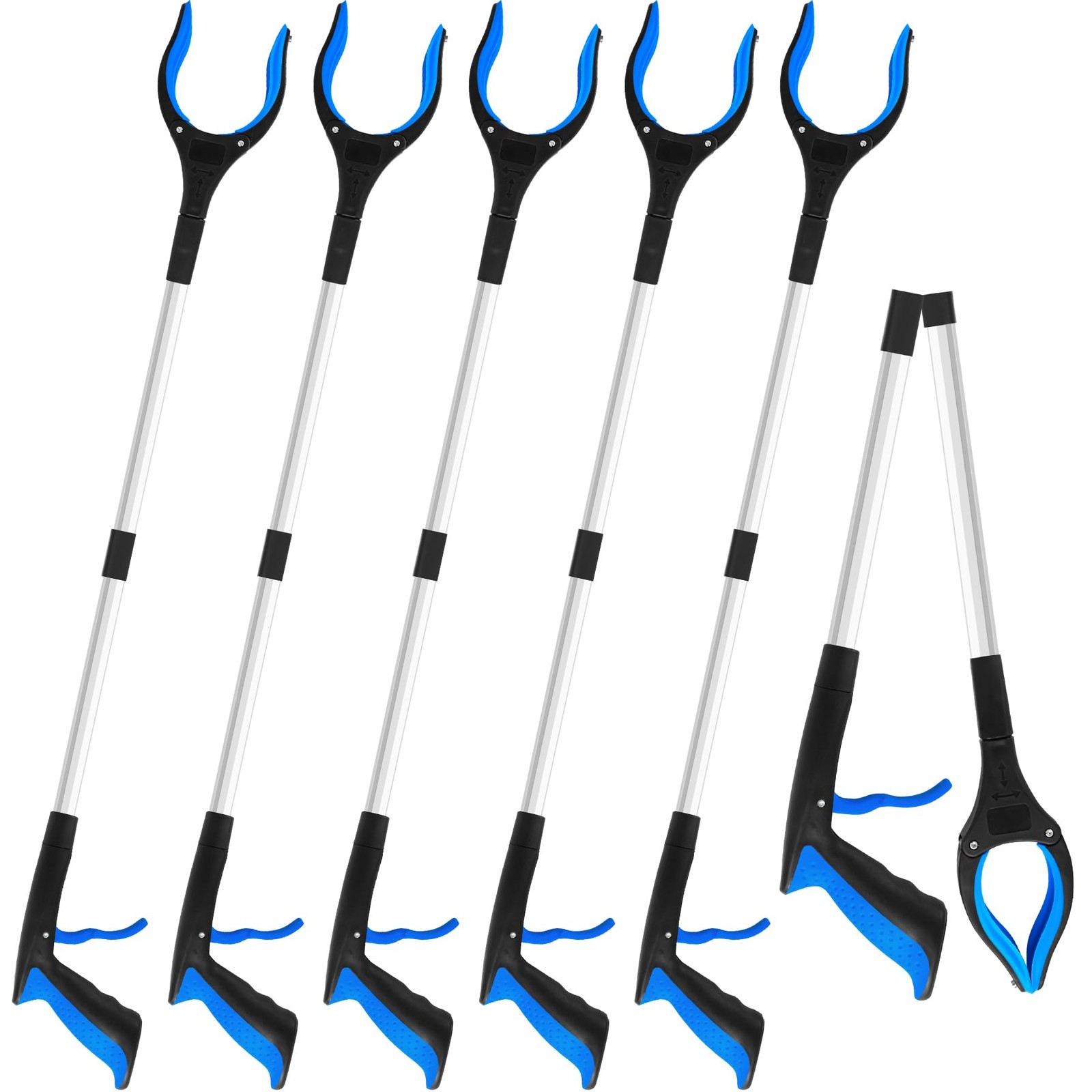 6 Pack 32" Foldable Heavy Duty Grabber Reacher Tool Magnetic Tip Mobility Aid