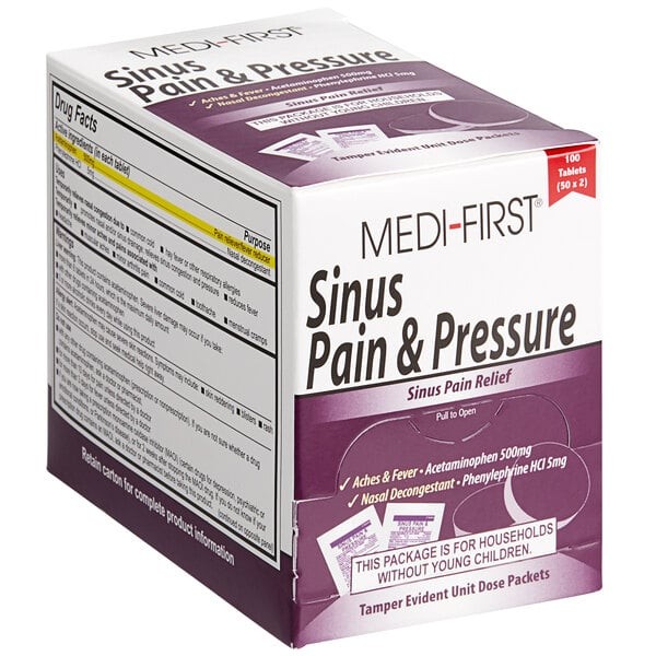 Medi-First 81933 Sinus Pain & Pressure Relief Unflavored BX