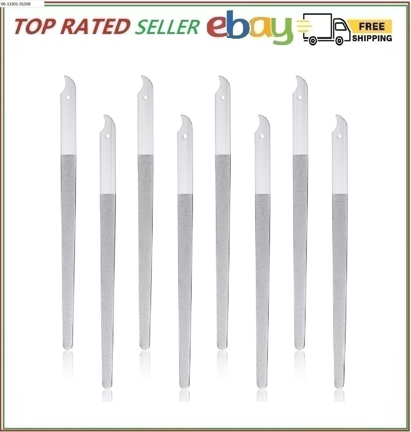 8 Packs Diamond Nail File Stainless Steel Double Sided Nail File Metal File ...