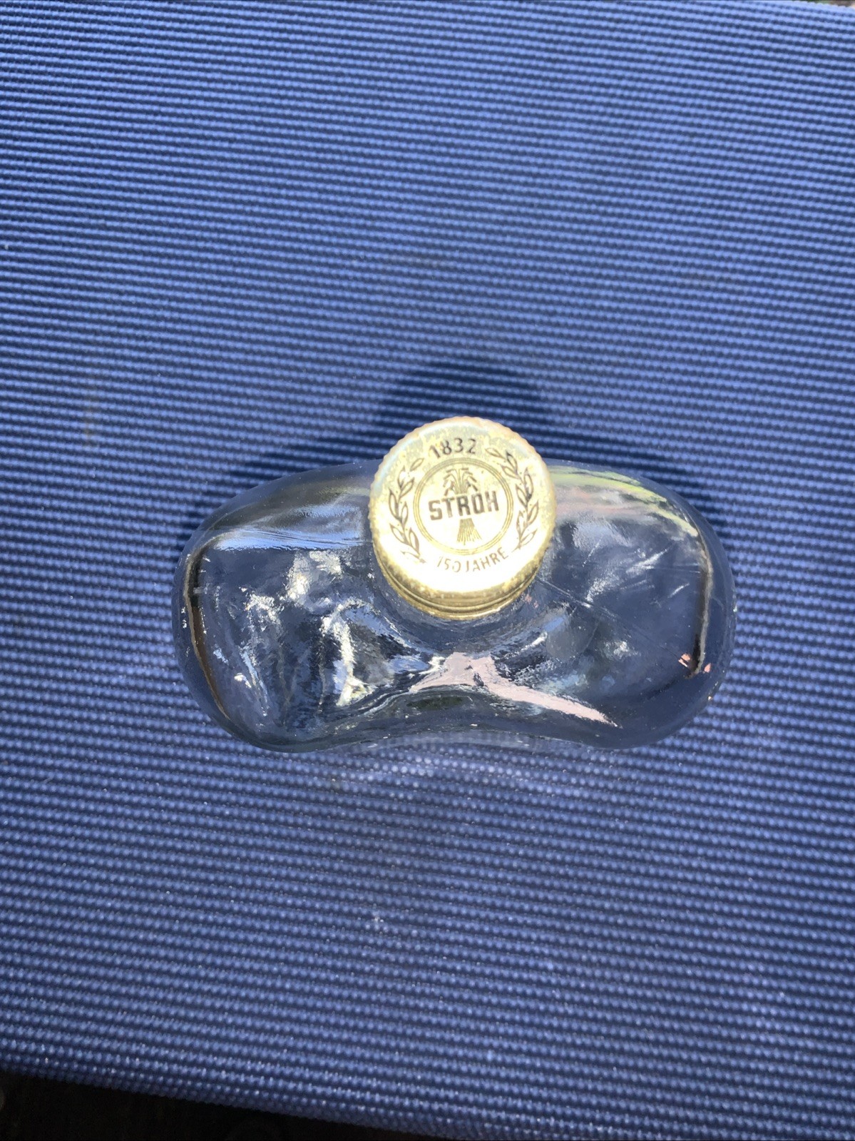 Vintage Stroh Austria Rum Concave Rum Flask Bottle Empty 🔥 001