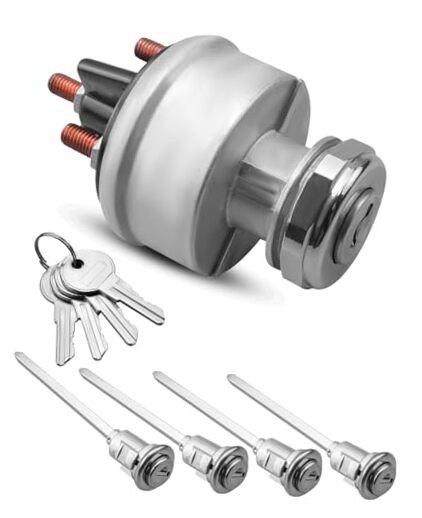 Ignition Switch Assembly Kit with 4 Door Lock Cylinder&4 Key Fit for Peterbilt