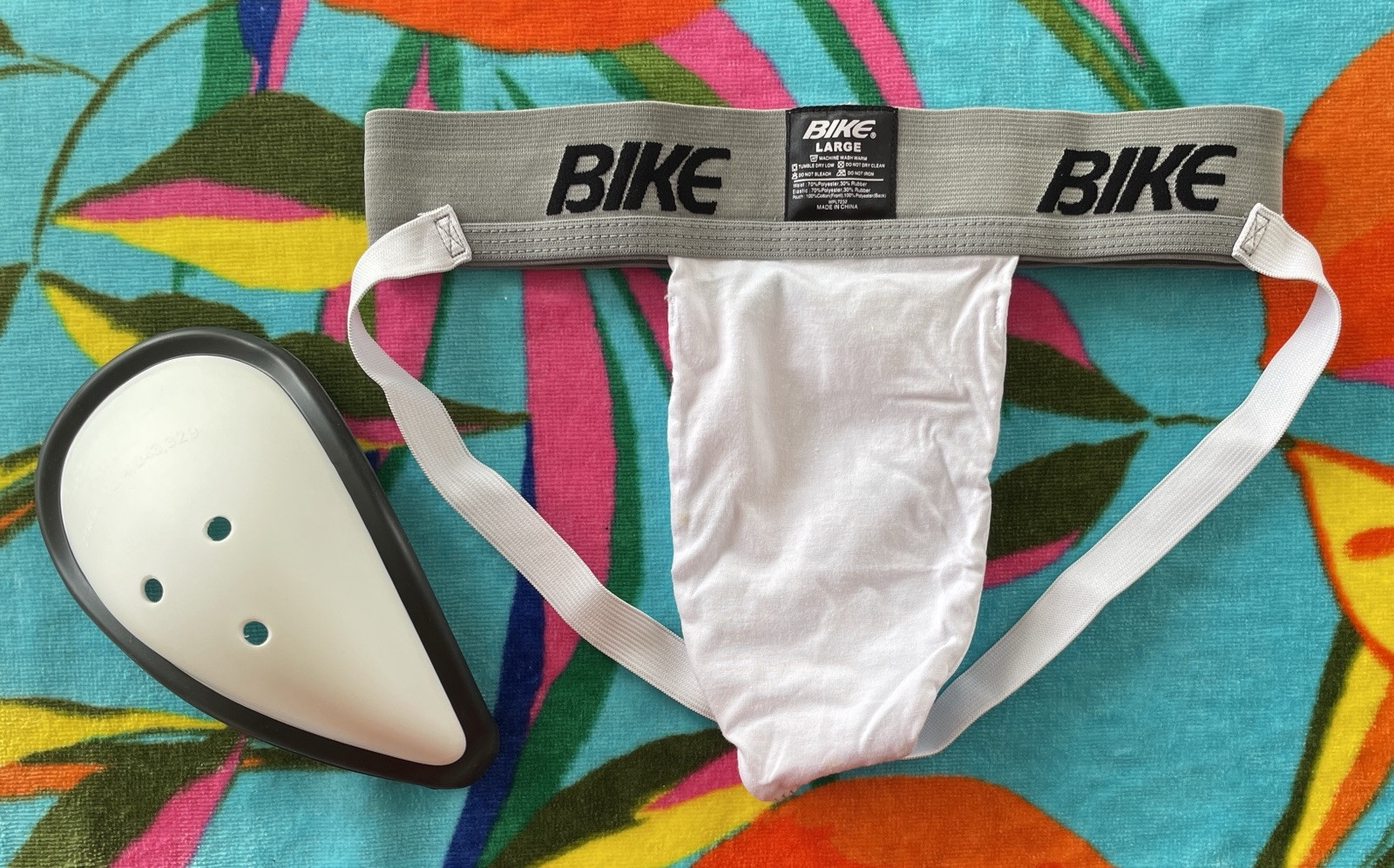 Bike Performance Cotton Adult Size Large Strap Supporter w/ Hard Cup Jockstrap