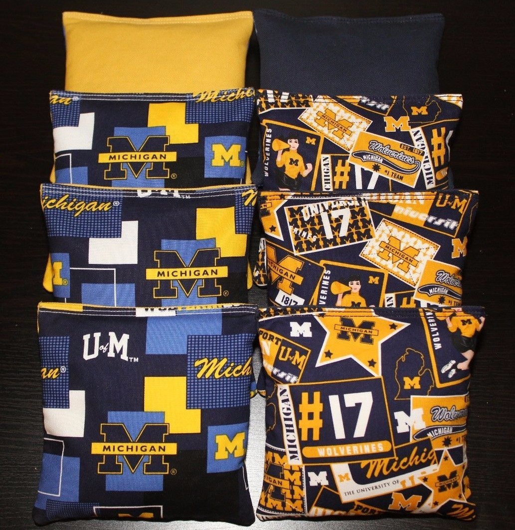 University of MICHIGAN WOLVERINES Camo 8 Cornhole Bean Bags ACA Regulation  NEW!