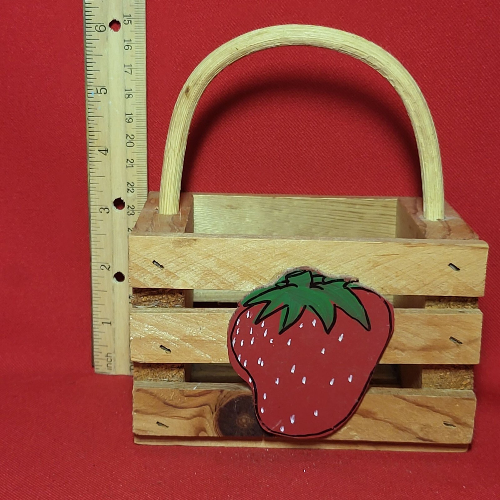 Small Strawberry Wood Basket