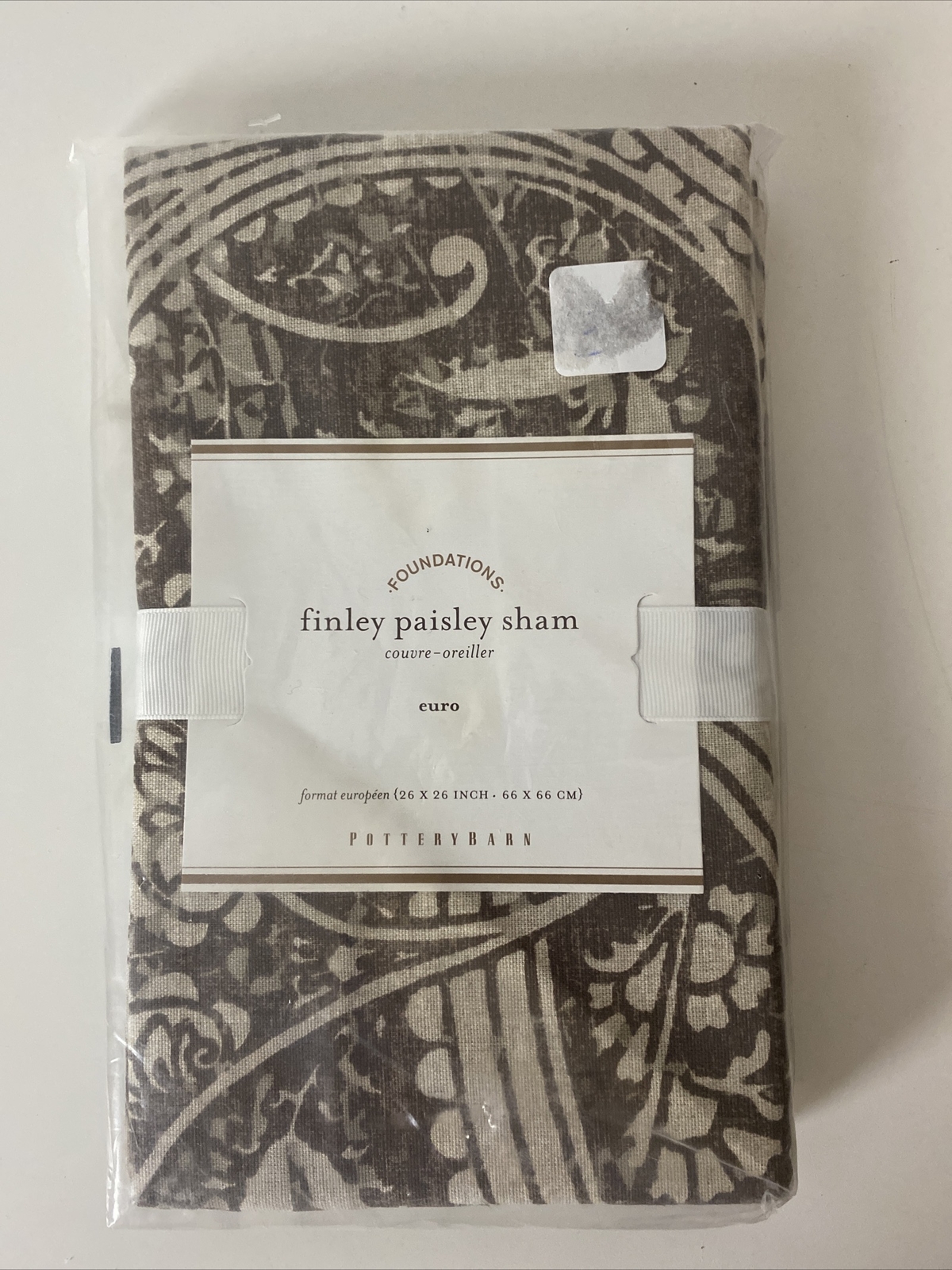 Pottery Barn Finley Paisley Sham Euro Sized 26” x 26” (66cm X 66cm ) New W/ Tags