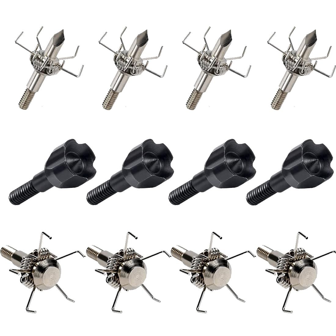 KURUGEILI 12PK 100 Grain Small Game Broadheads Judo Points & Hammer Mixed Set...