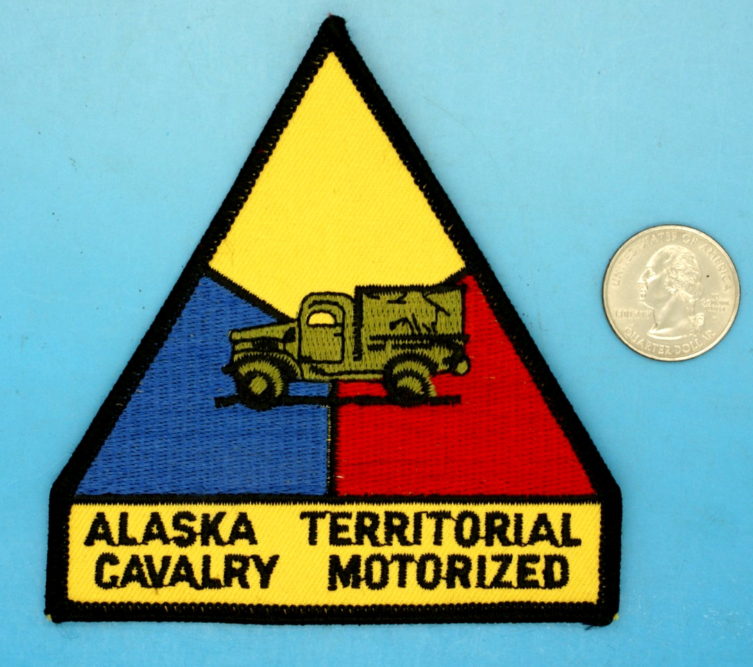 RARE ALASKA TERRITORIAL CAVALRY MOTORIZED ARMOURED DIVISION SHOULDER PATCH ORIG