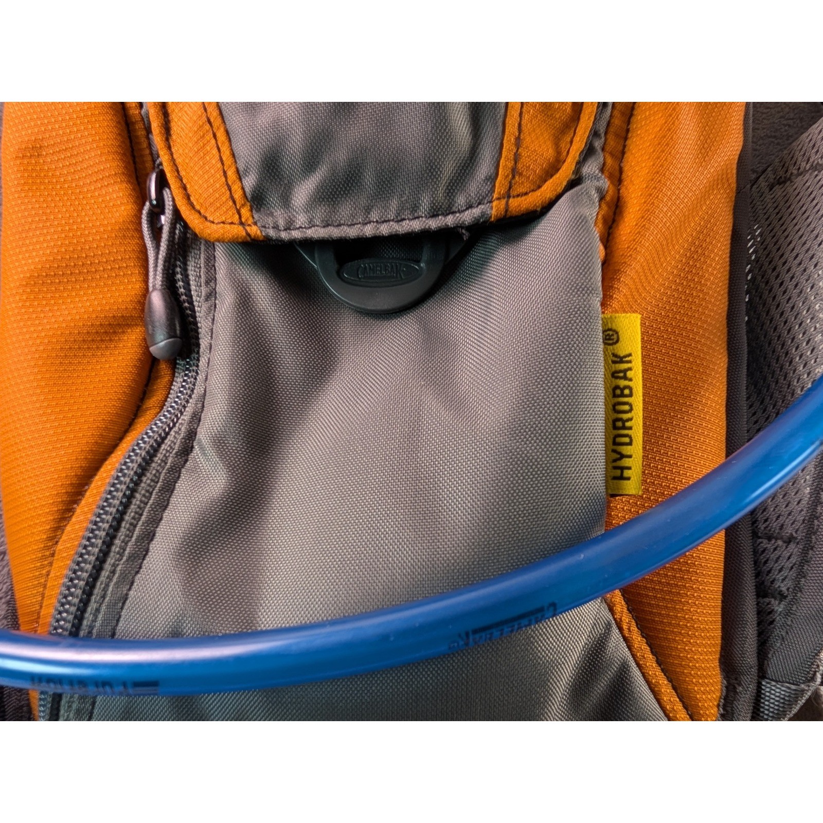 CamelBak HydroBak Hydration Pack Gray Orange Hiking Biking Backpack Stain