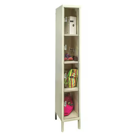 Hallowell Usvp1228-4A-Pt Box Locker, 12 In W, 12 In D, 78 In H, (1) Wide, (4)