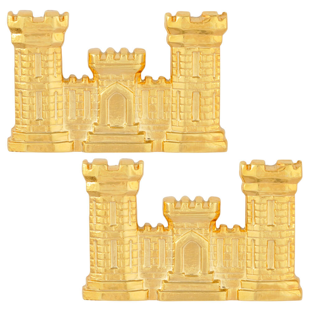 Army Officer Engineer Collar Insignia Pair
