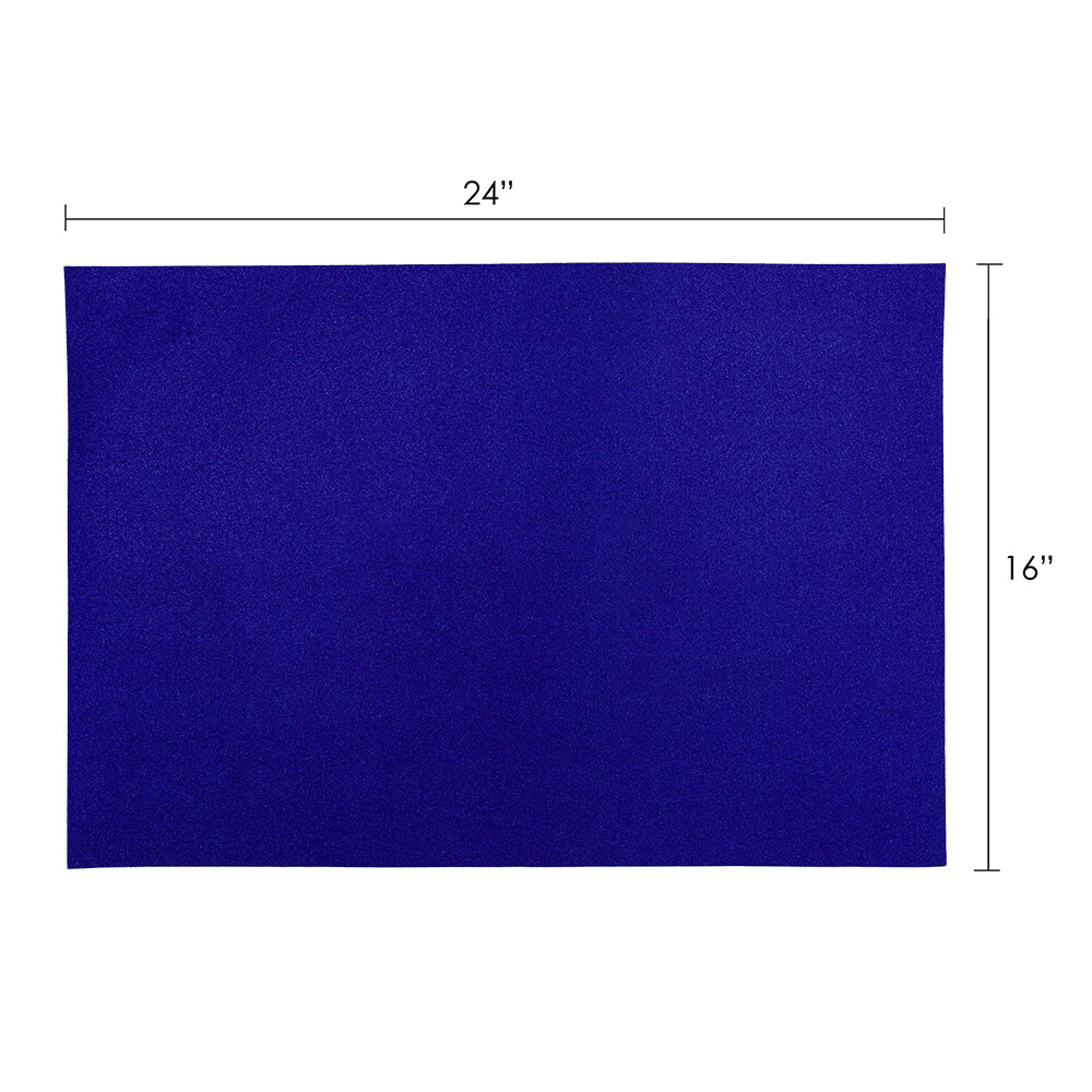 Mega Crafts - 16" x 24" Metallic Glitter EVA Foam Sheets - Dark Blue, 6PCS