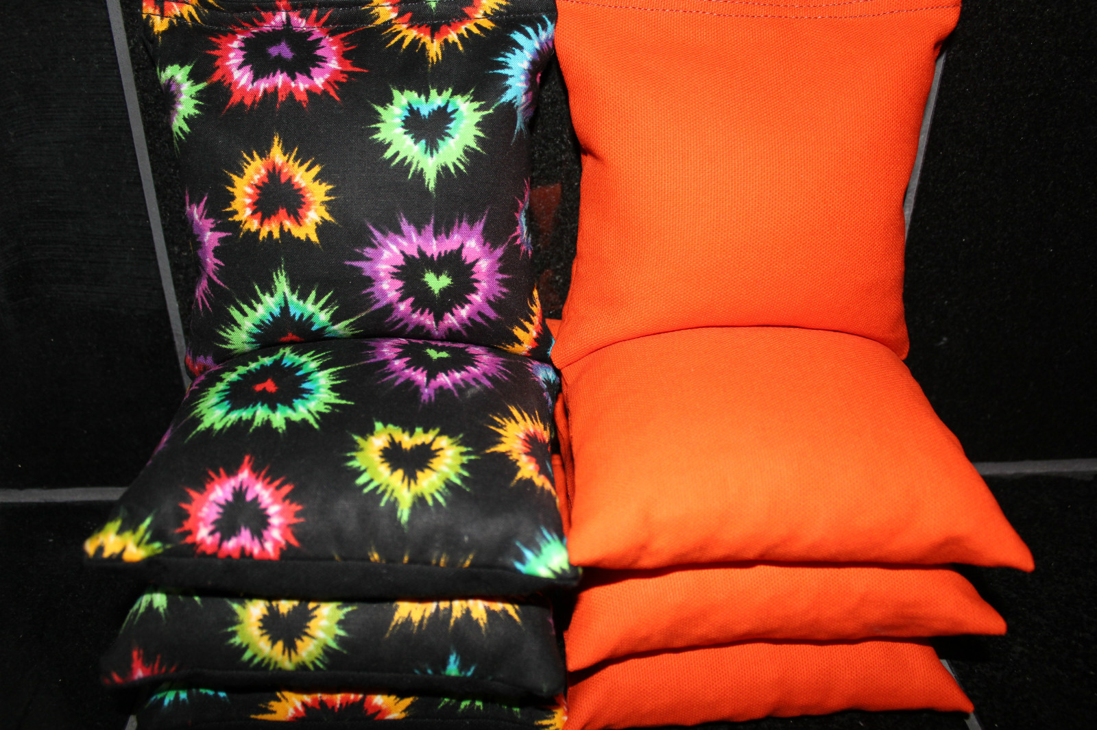 TIE DYE HEARTS Cornhole Bean Bags ACA Regulation Top Quality Corn Hole Bags NEW!