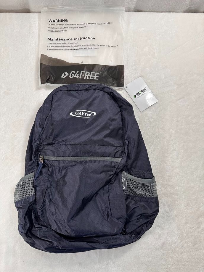 G4Free Dark Gray/Black 20L Lightweight Small Packable Backpack Foldable Outdoors