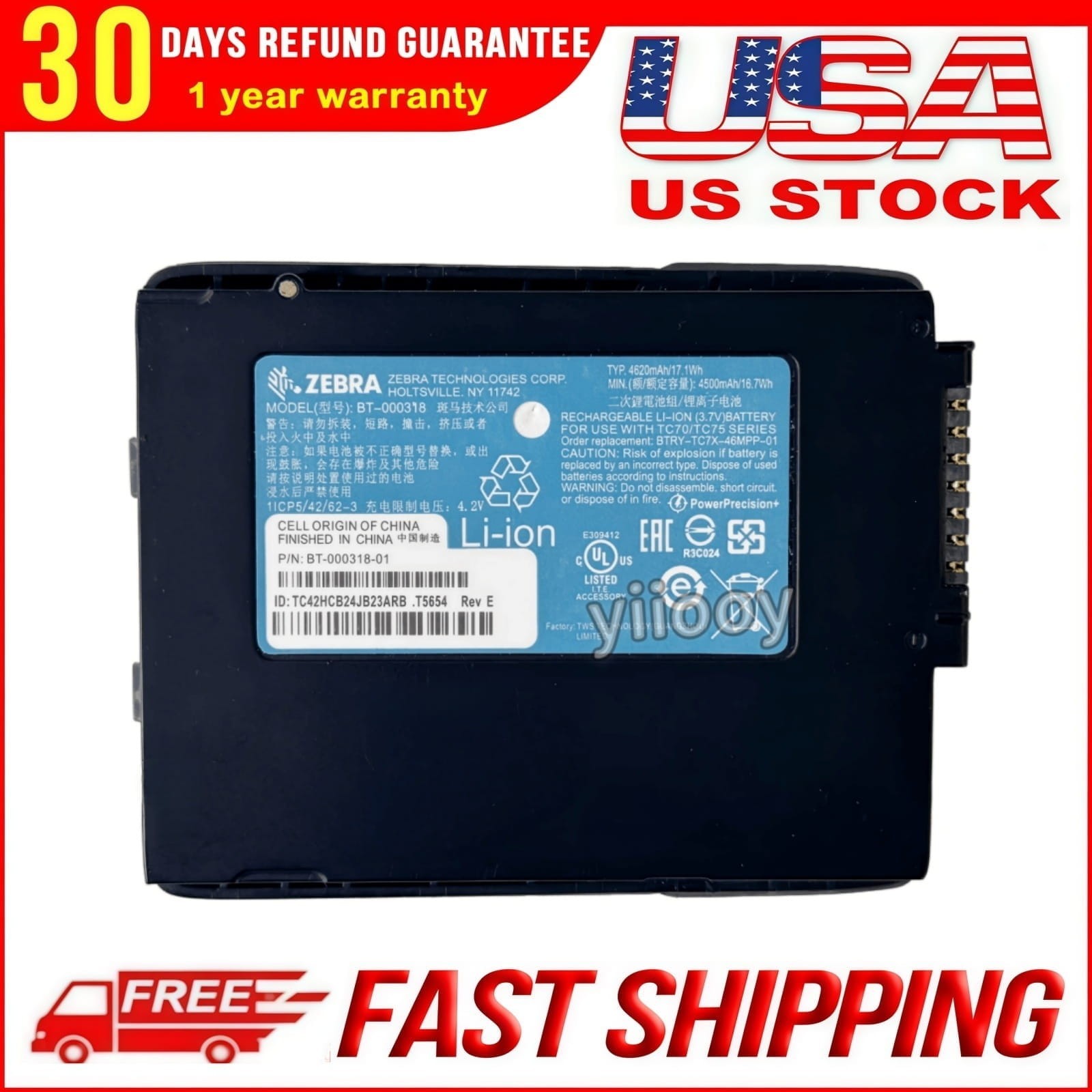New Original TC77 Battery for Zebra TC55 TC70 TC72 TC75 BT-000318 BT-000318-01