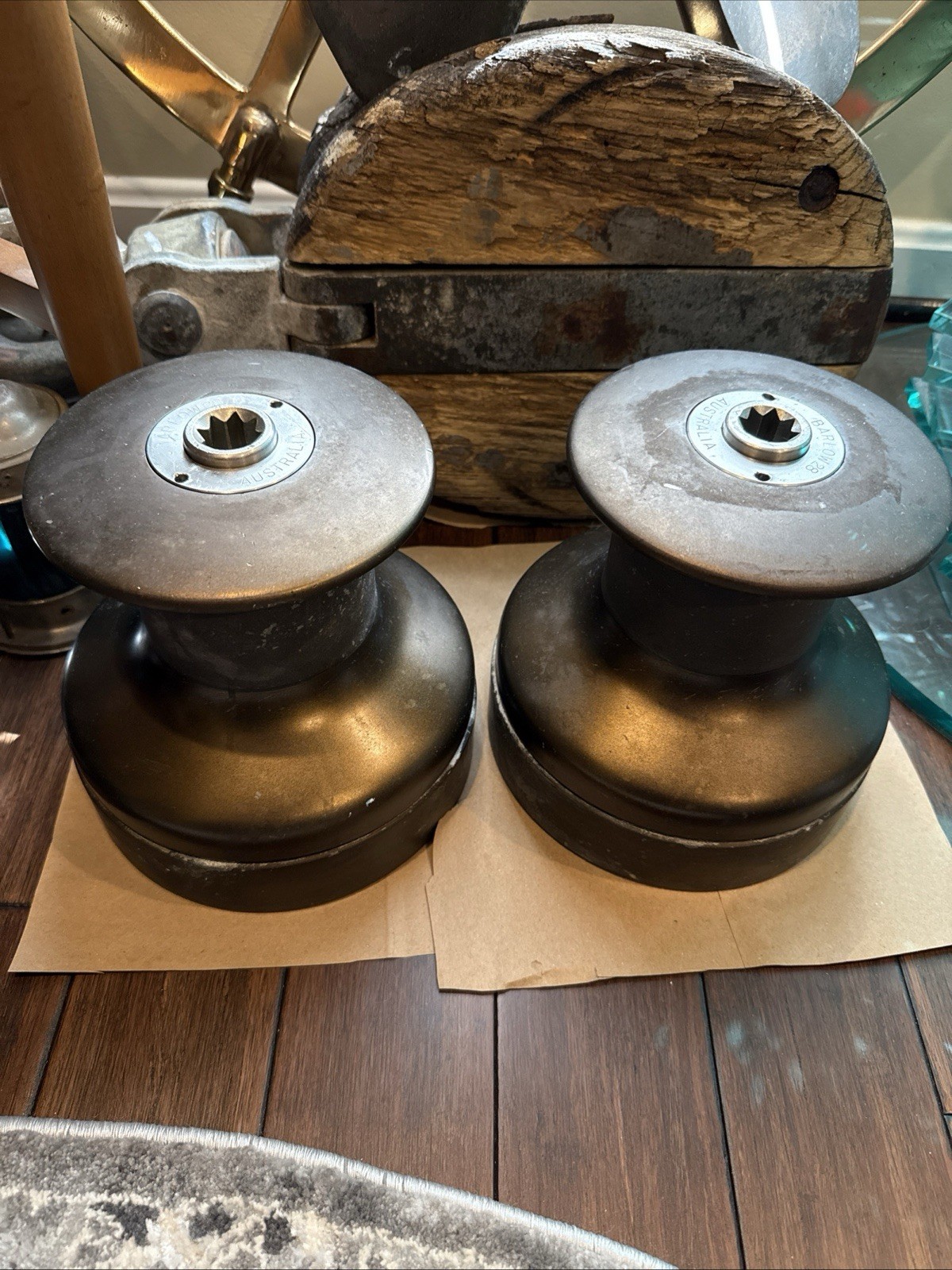 Matched Pair (2) Barlow 28 Barient Two Speed Sailboat Winches Anodized Aluminum