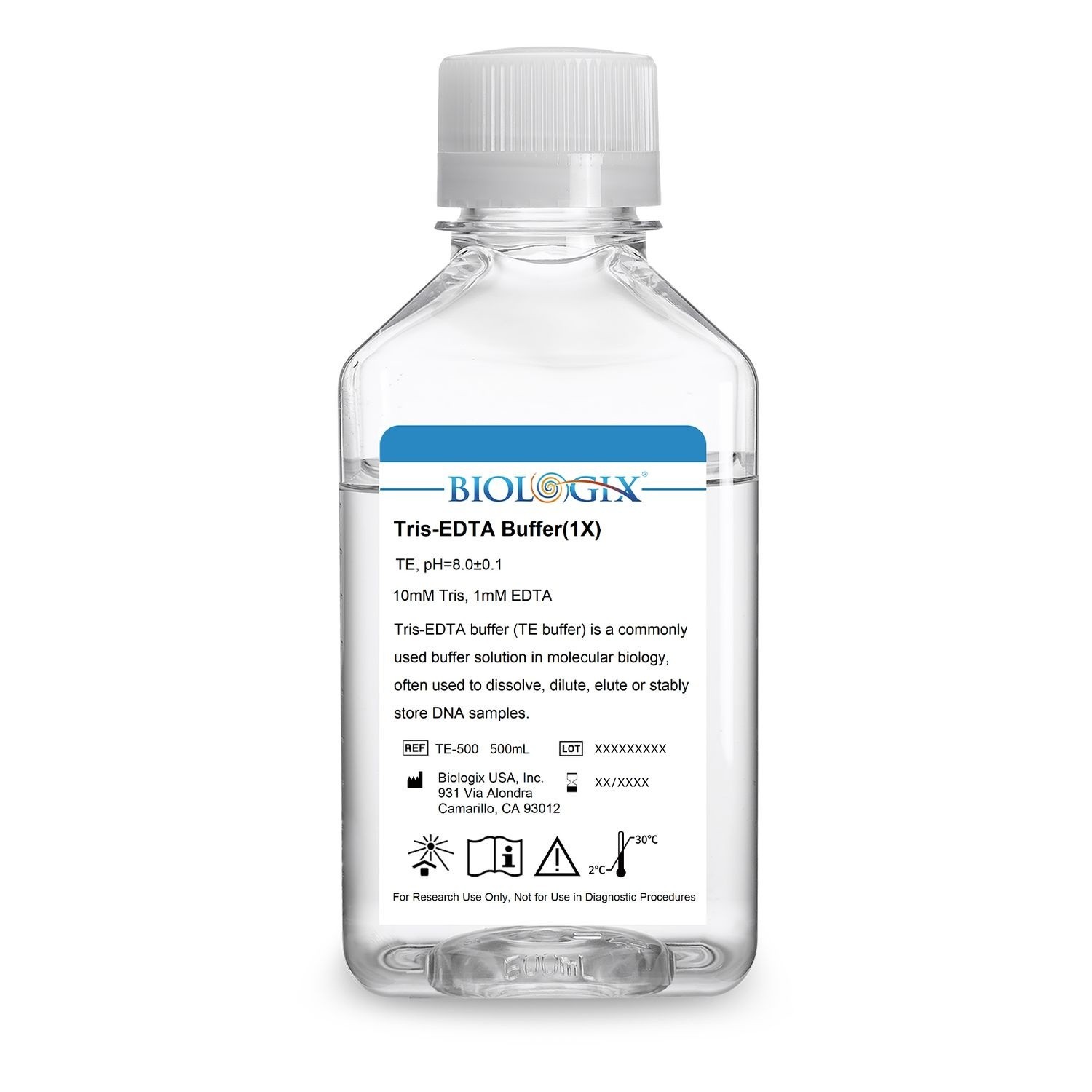 Biologix® TE ( Tris-EDTA ) Buffer( 1× ),  pH8.0, 500mL/ Bottle