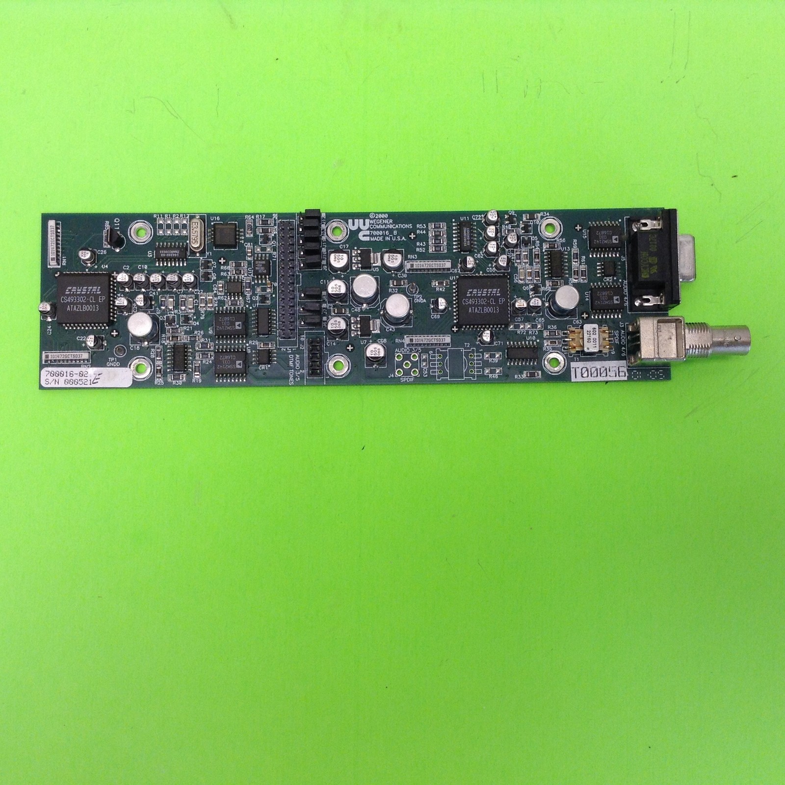 Wegener Communications Cable Video Input Board Port Board 700016_B 700016-02
