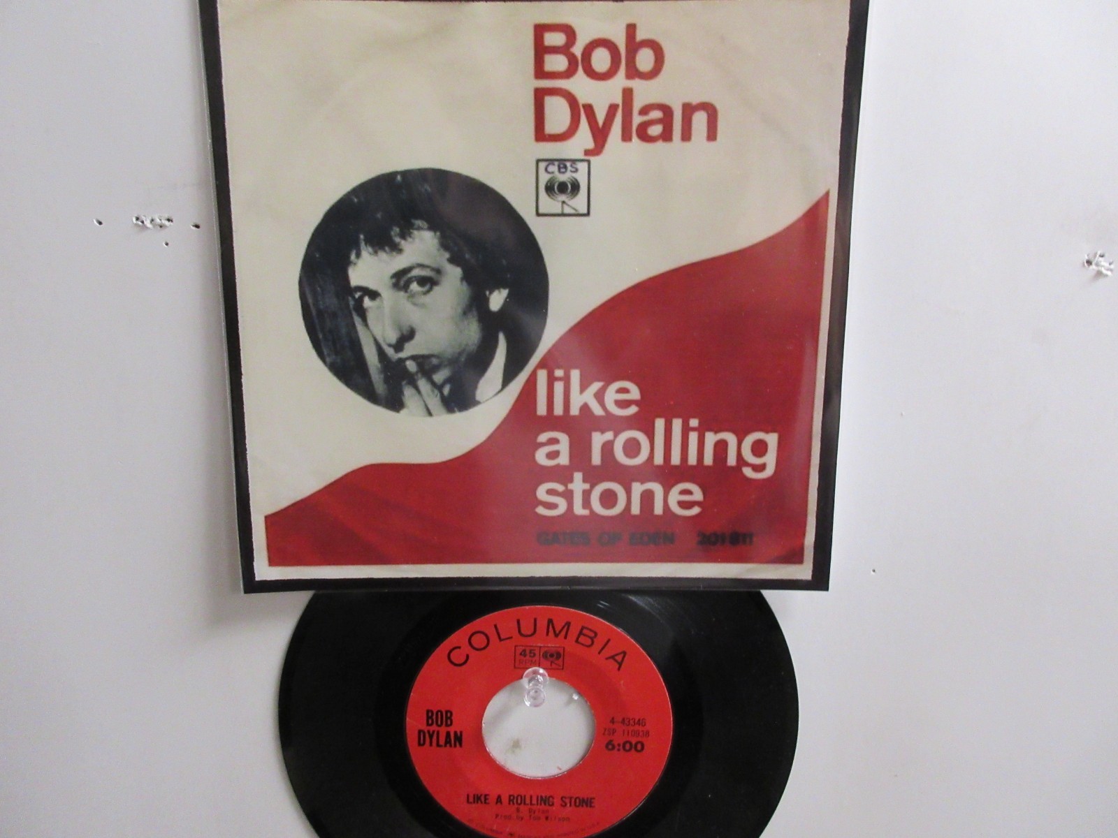 💥' BOB DYLAN ' HIT 45 + PICTURE  [ LIKE A ROLLING STONE ]   1965 ! 💥