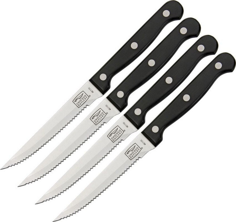 Chicago Cutlery 4 Set Kitchen SteakKnife High Carbon Steel Blade Polymer 1094283