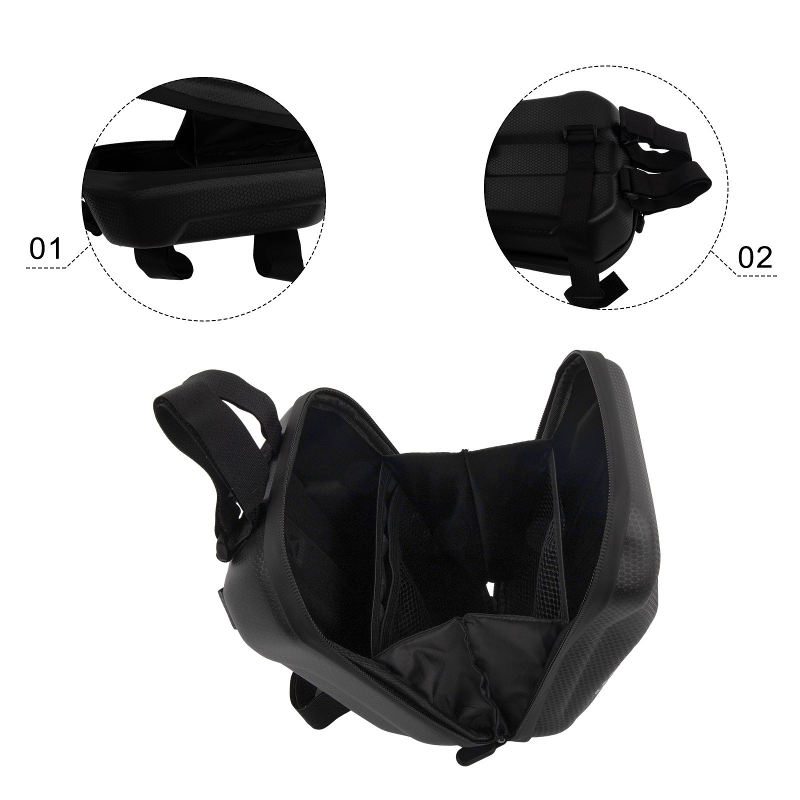 Front Hanging Bag Scooter Bag Binding Design Black Built-in Mesh Bag Case