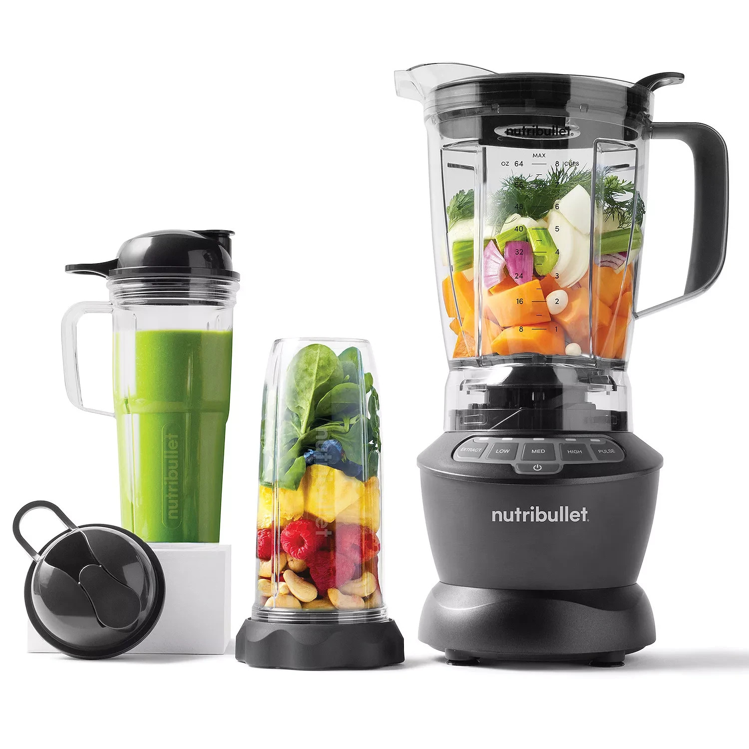 HOT SALE - NutriBullet 1200 Watt Blender Combo with Single Serve Cups (NBF50500)