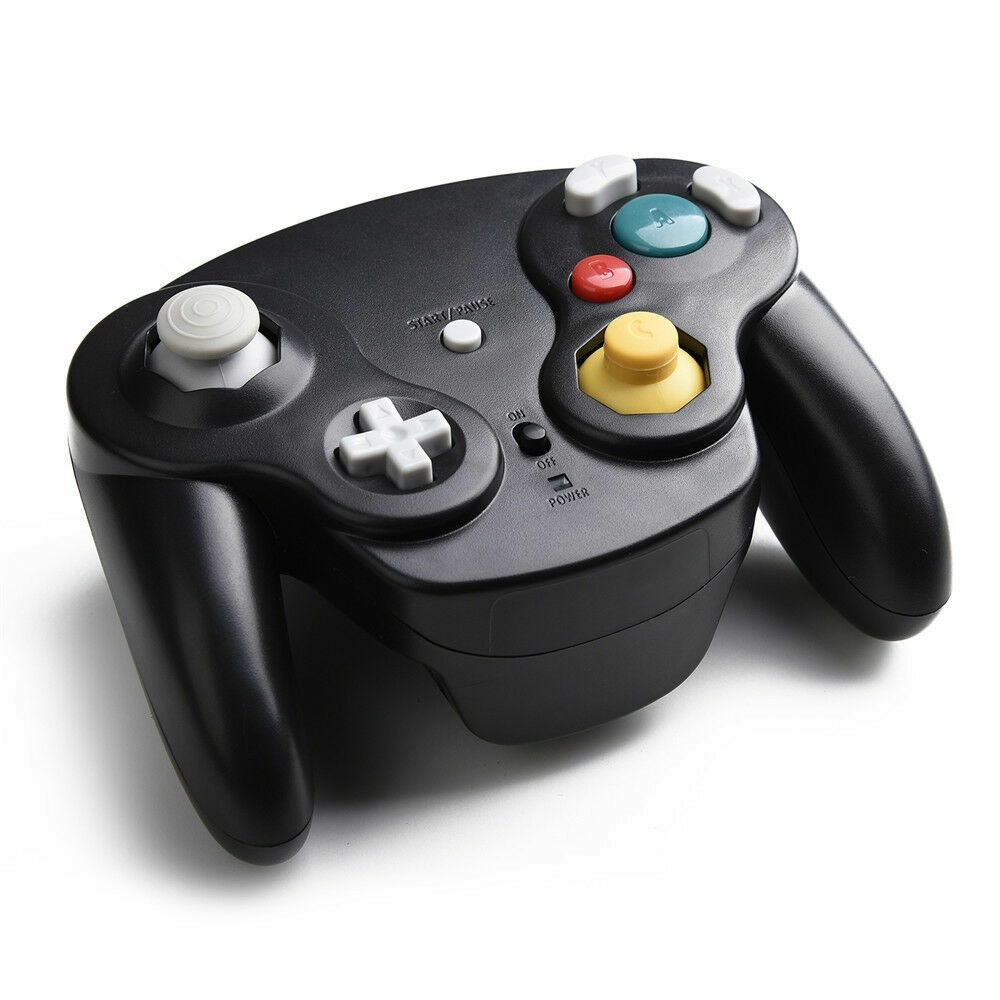 Wireless Controller with 2.4GHz Receiver for Original GameCube - Black Gamepad