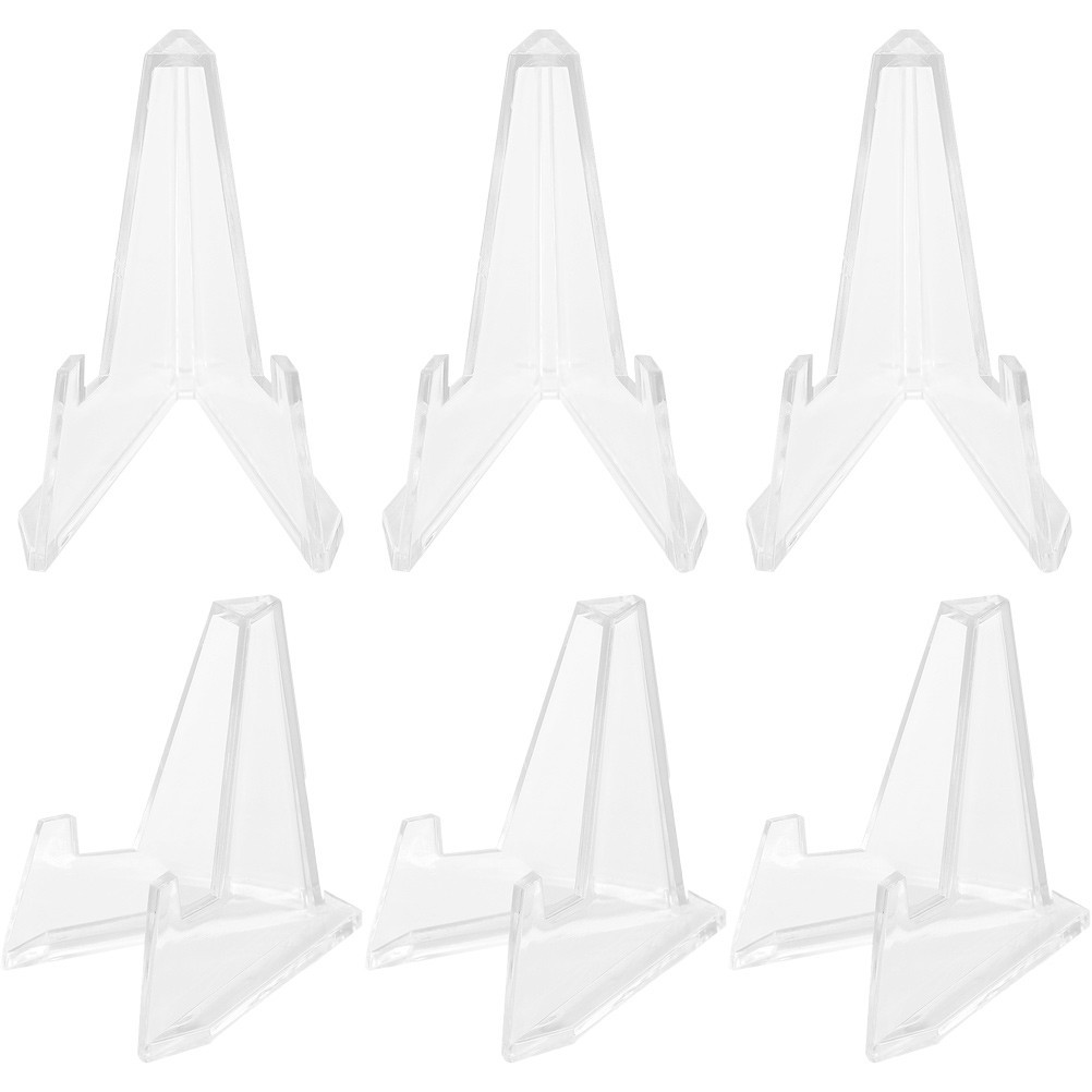 6Pcs Clear Badge Display Stands Acrylic Storage Holders for Coins Jewelry