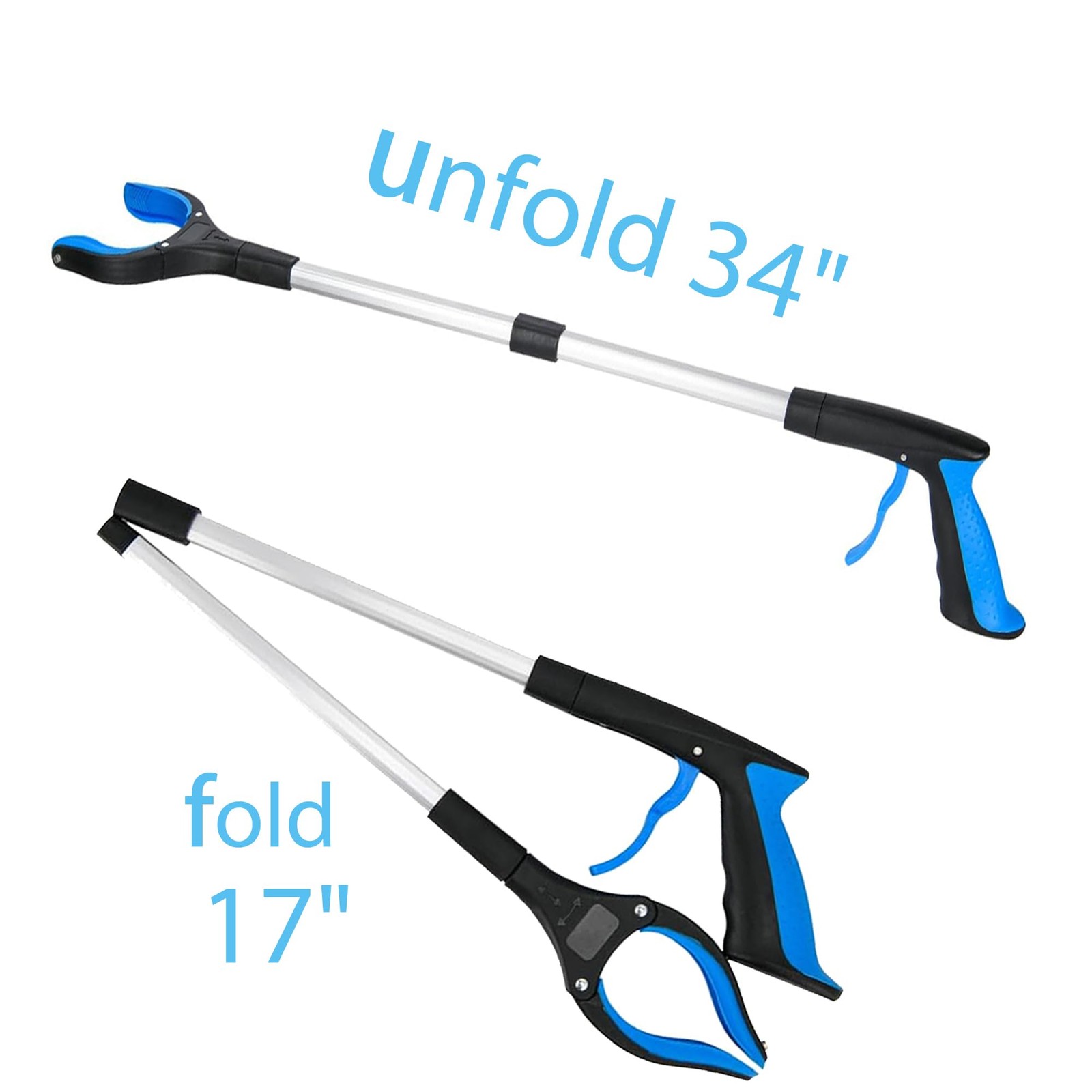 34" Grabber Tool - 2 Pack 34 Inch Long Foldable Grabbers for Elderly Grab It ...
