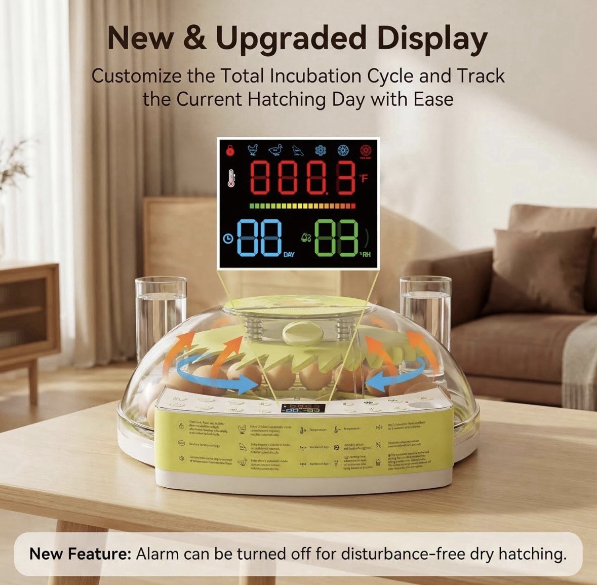 22 Egg Incubator for Hatching Eggs, Temperature Control, Humidity Control