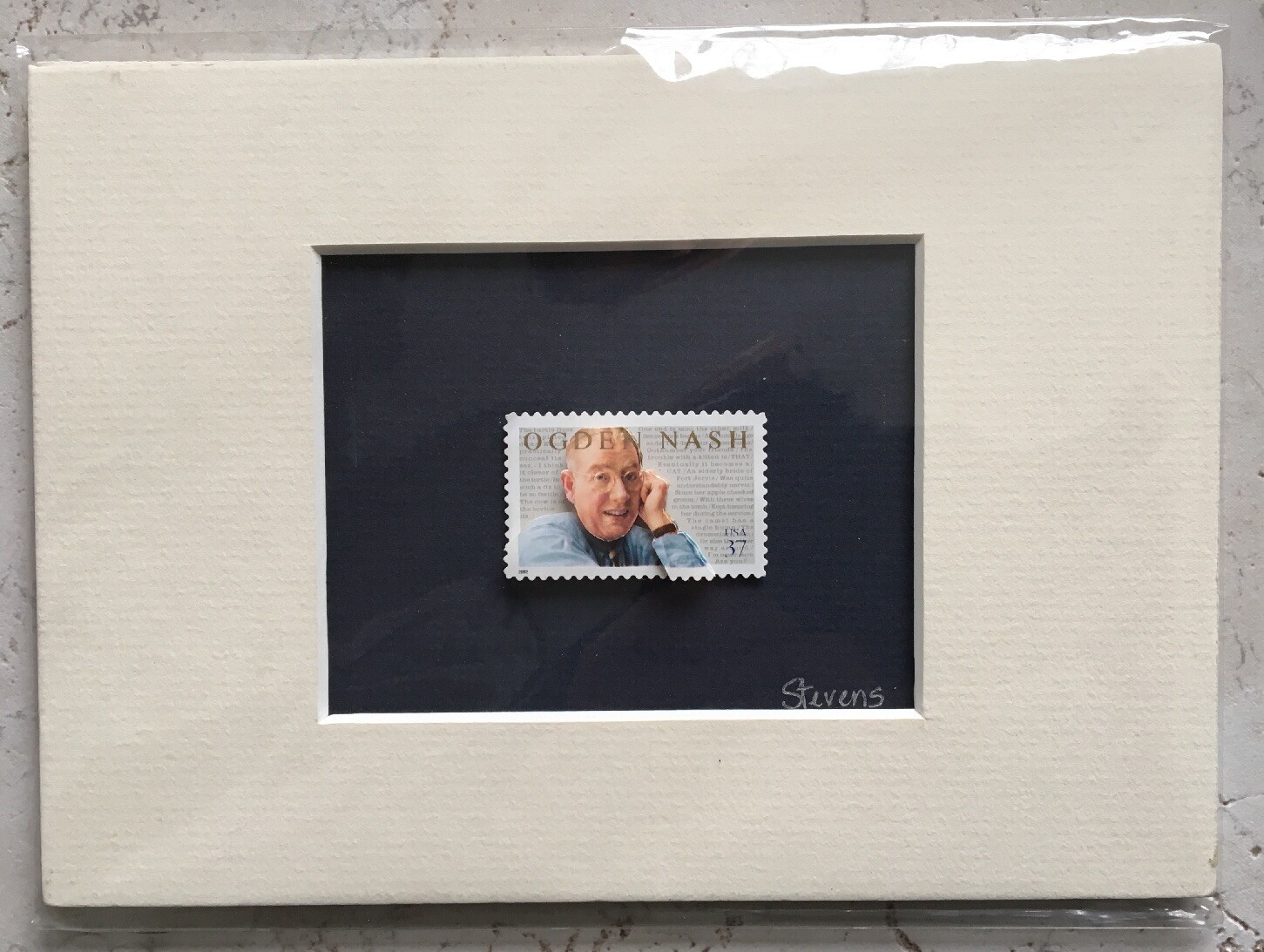 Ogden Nash Stamp Original Signed Art