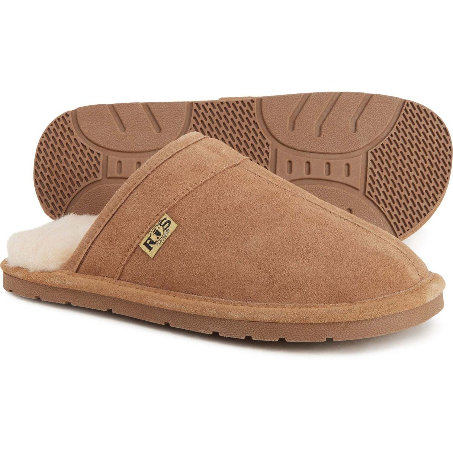 NWT RJ FUZZIES Men's Cozy Wool Scuff Suede Comfort Slip-on Style Slippers  M,L