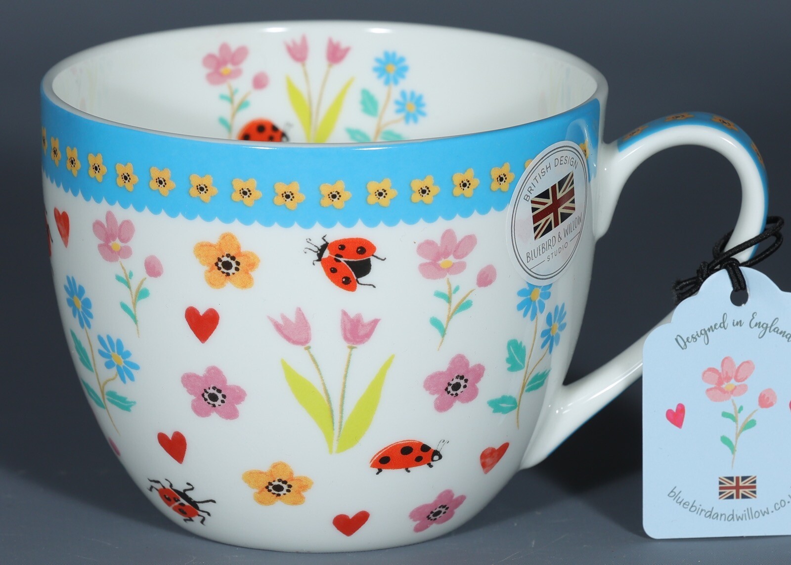 BLUEBIRD AND WILLOW IN THE SUMMER GARDEN Bone China Jumbo Cup