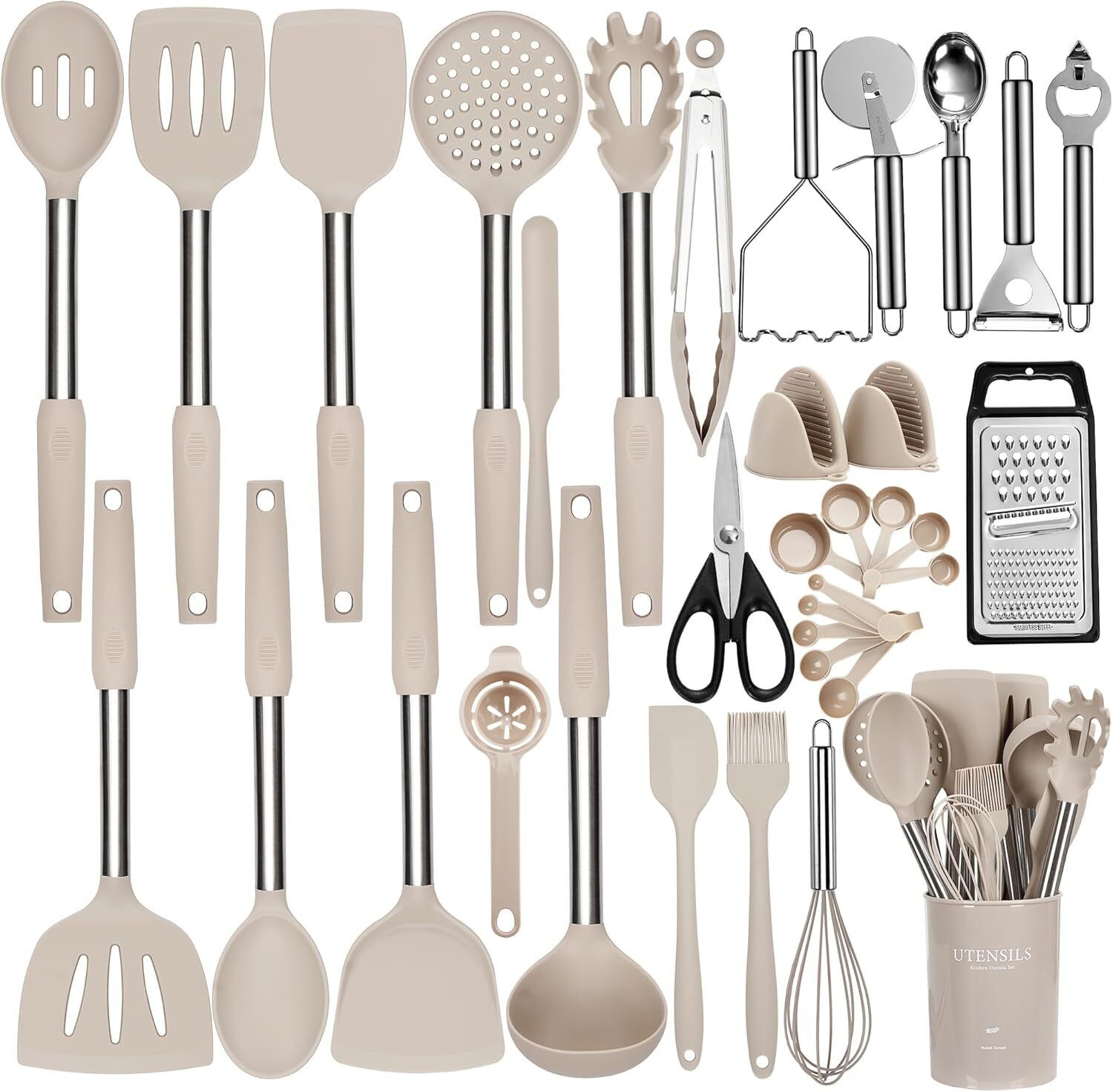 Silicone Cooking Utensils Set, 35 Pcs Kitchen Utensils Set,  Spatula Set