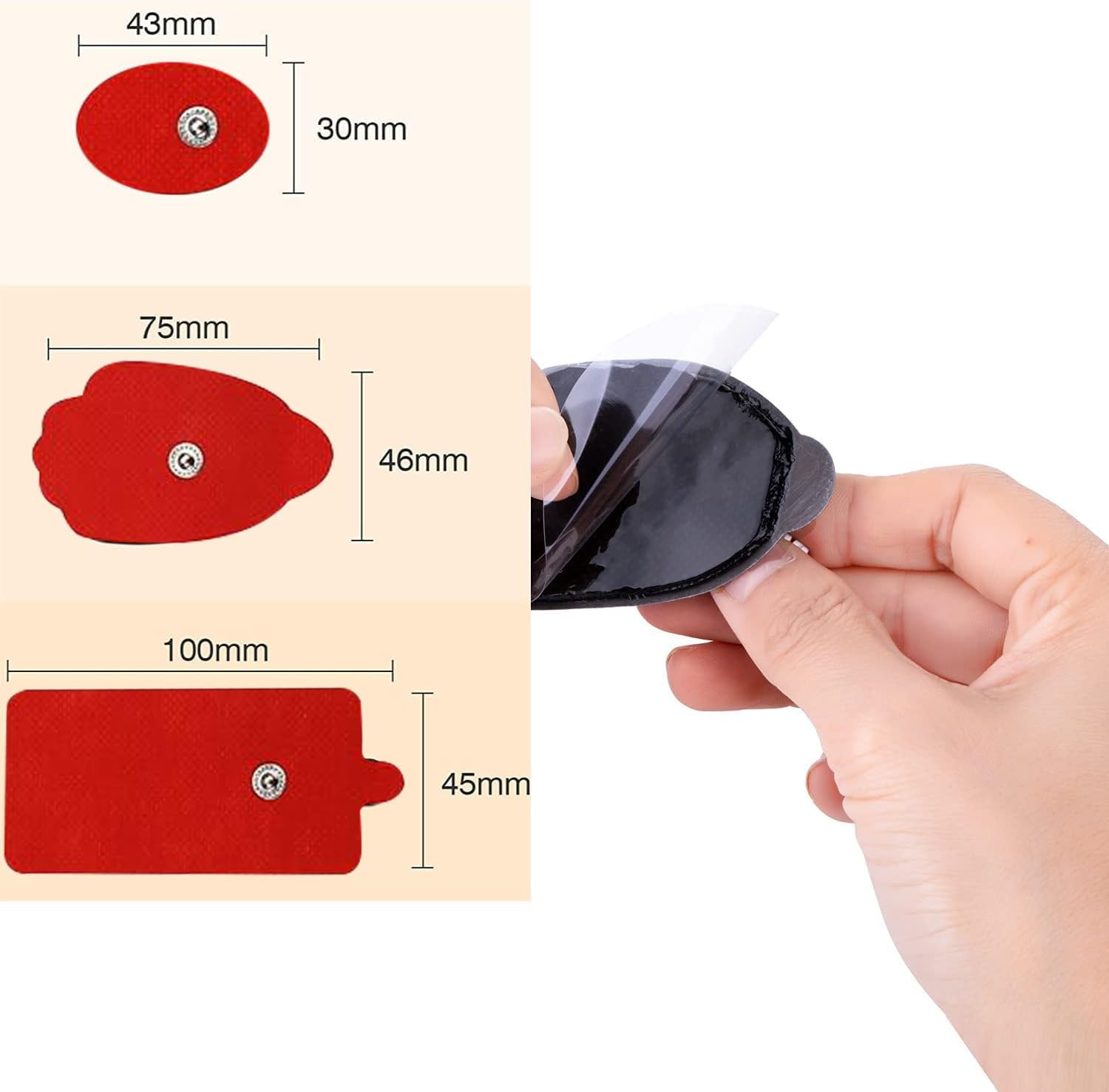 Belifu TENS Unit Electrode Pads Reusable Self-Adhesive Replacement Massage Pads