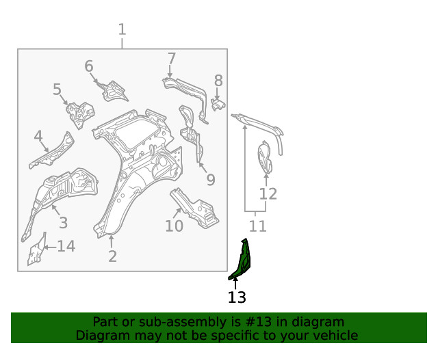 Genuine Mazda Rear Body Panel Extension EHY4-70-41XA