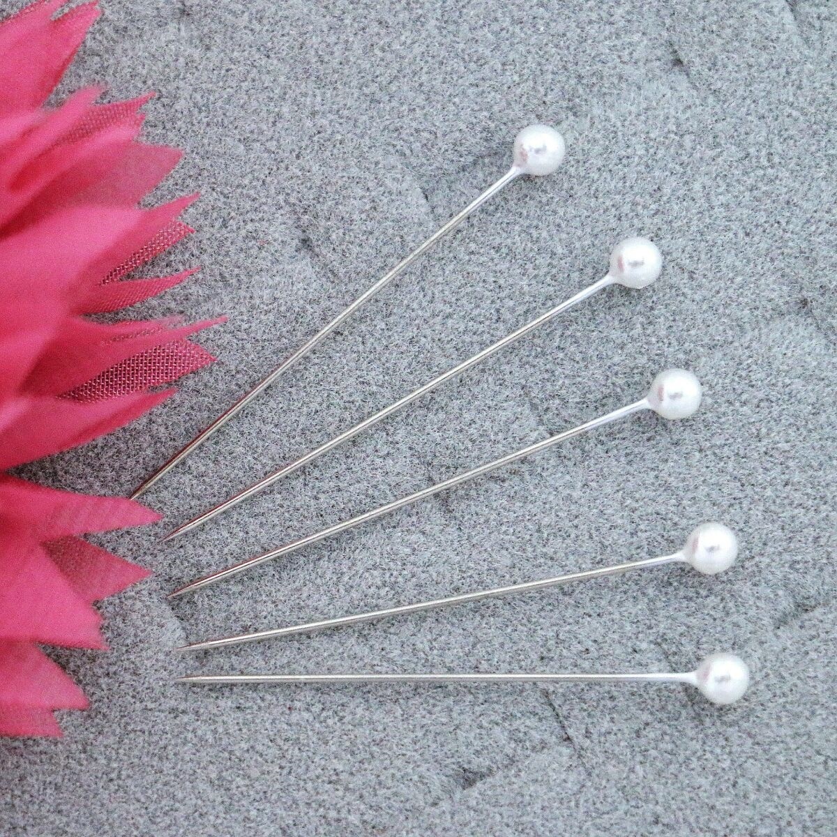 Ball Head Pins WHITE Color 200/box 1-3/4" ,sharp ,perfect for sewing & quilting