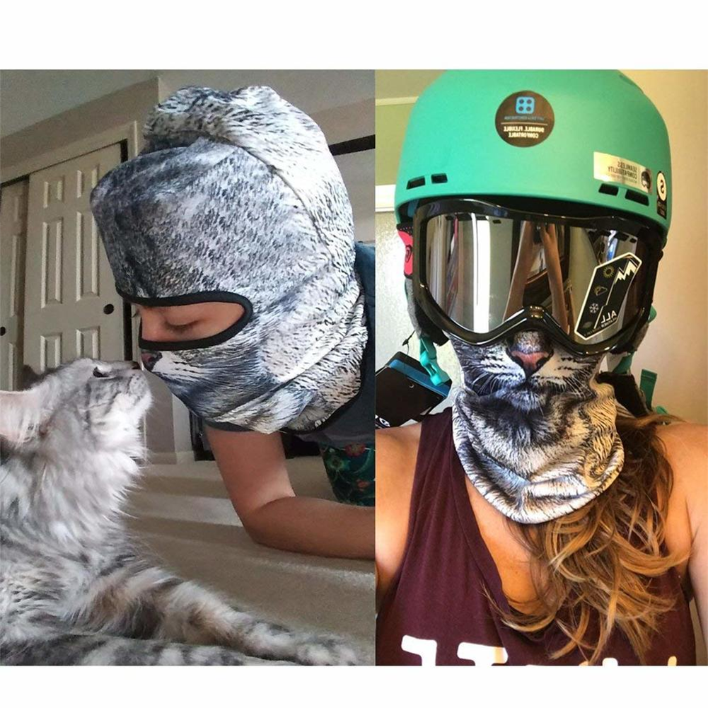 Winter Warmer Balaclava Animal Pattern Face Masks Neck Cover for Cycling Ski USA